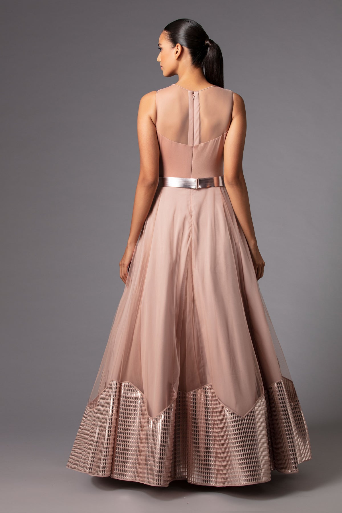 Metallic structured gown