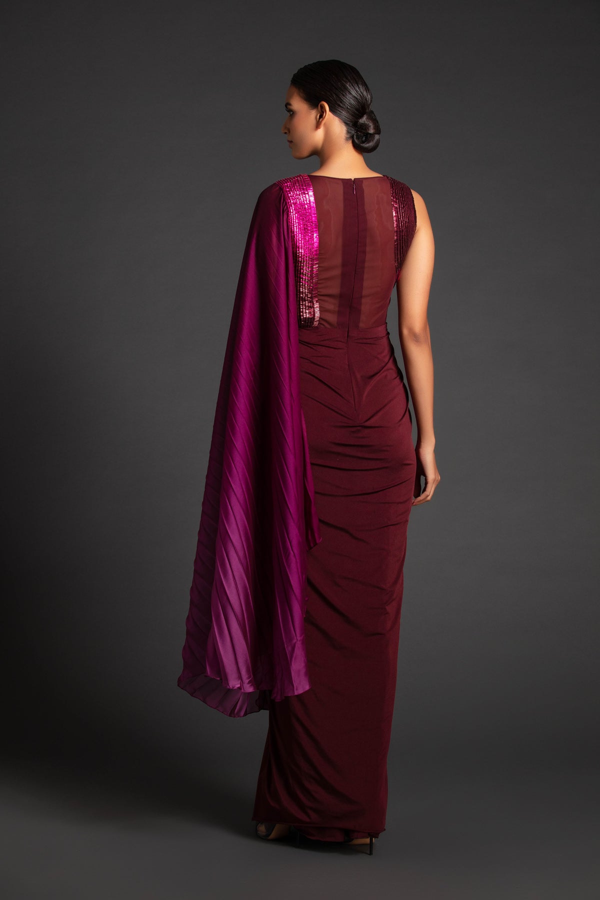 Ombré moulded saree