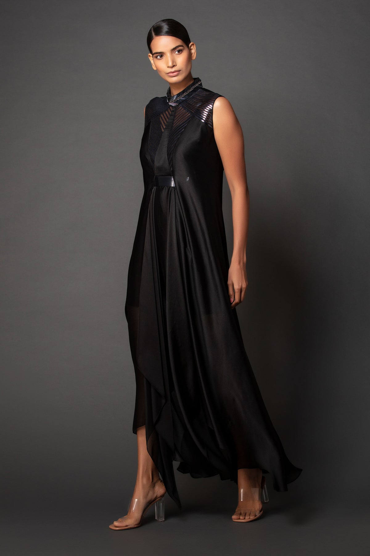 Metallic panelled dress