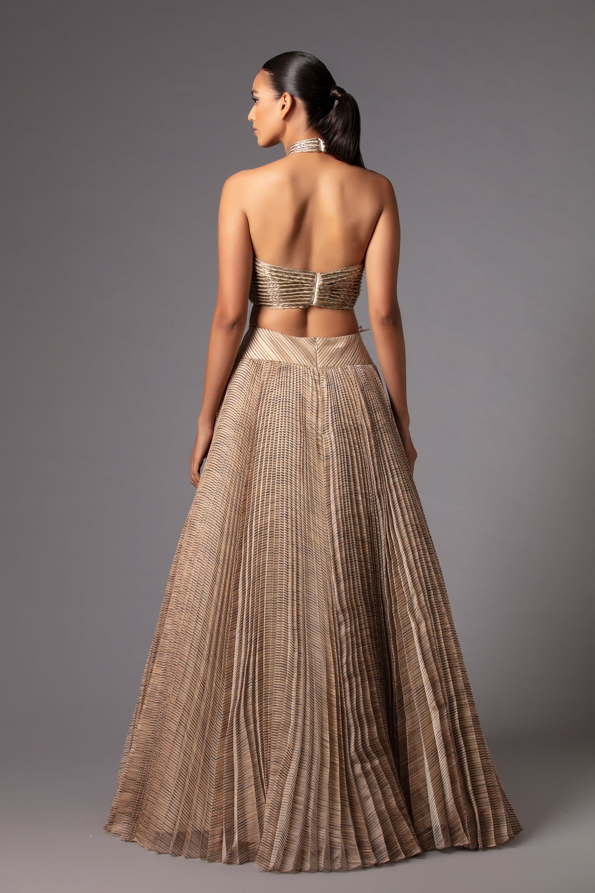 Plissé flowy lehenga