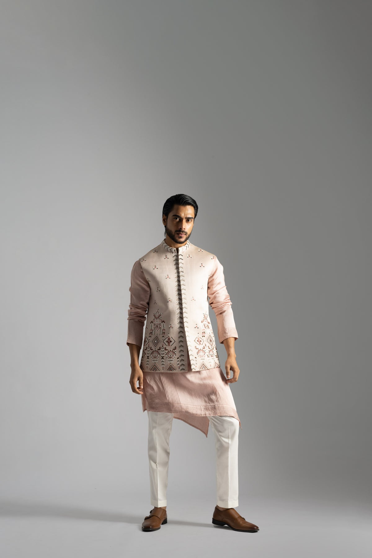 Dusty Pink Nehru Jacket