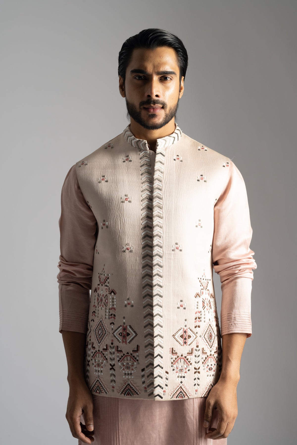 Dusty Pink Nehru Jacket