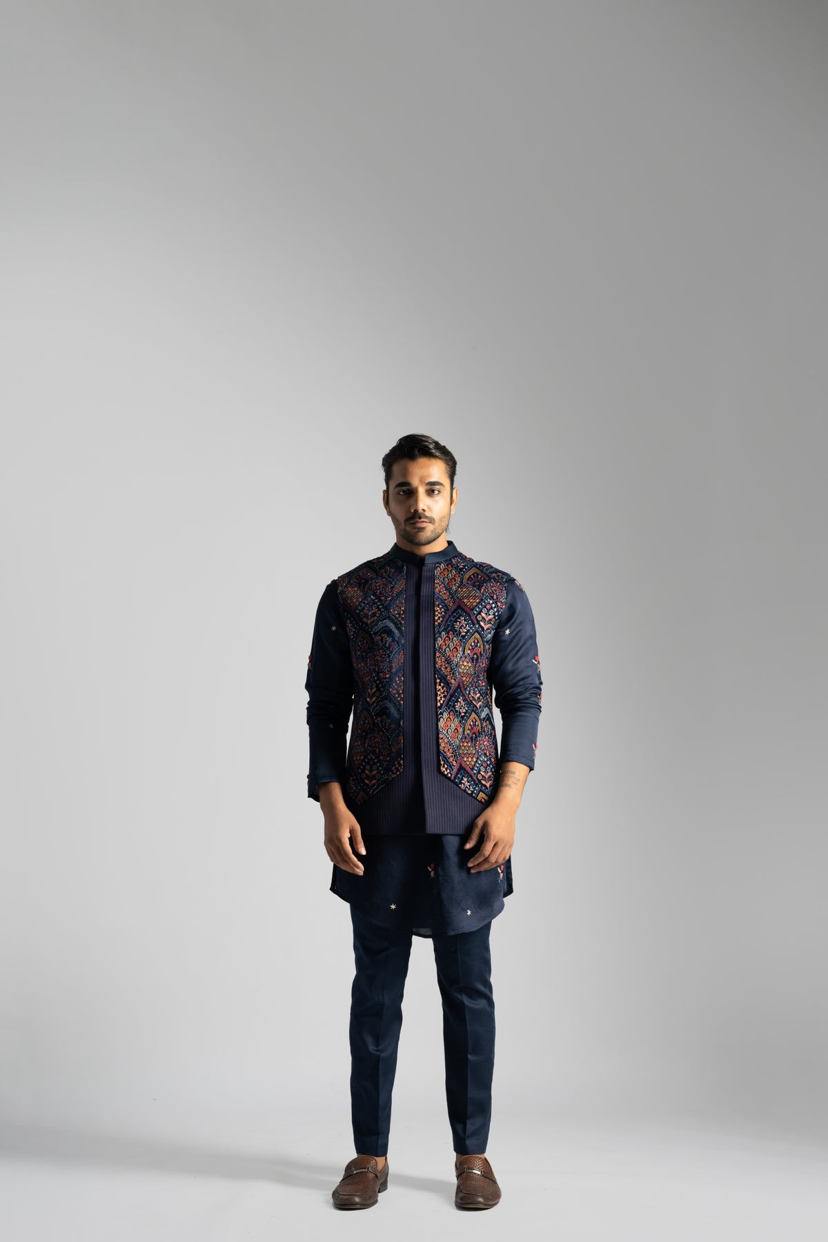 Navy Blue Nehru Jacket