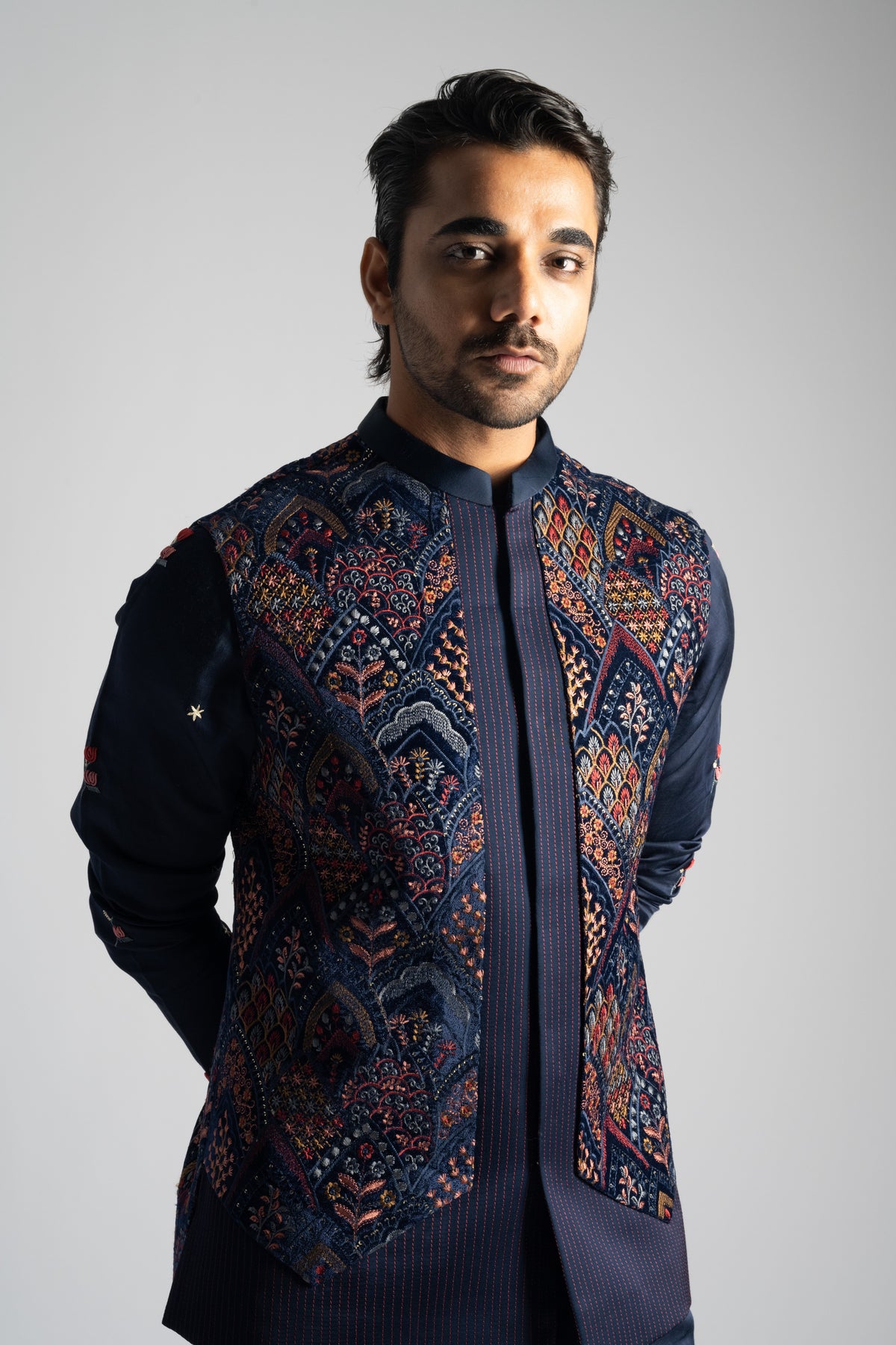 Navy Blue Nehru Jacket