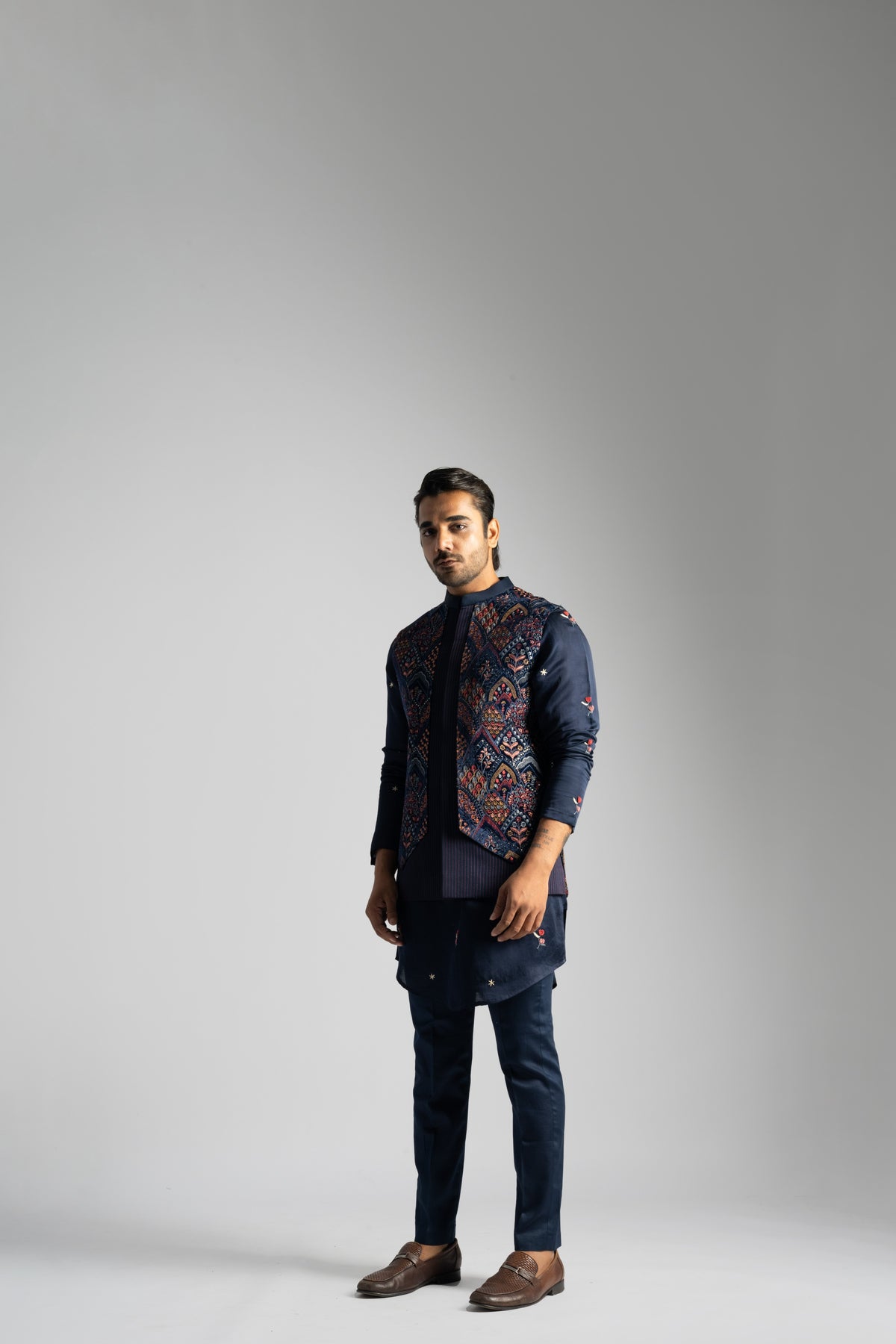 Navy Blue Nehru Jacket