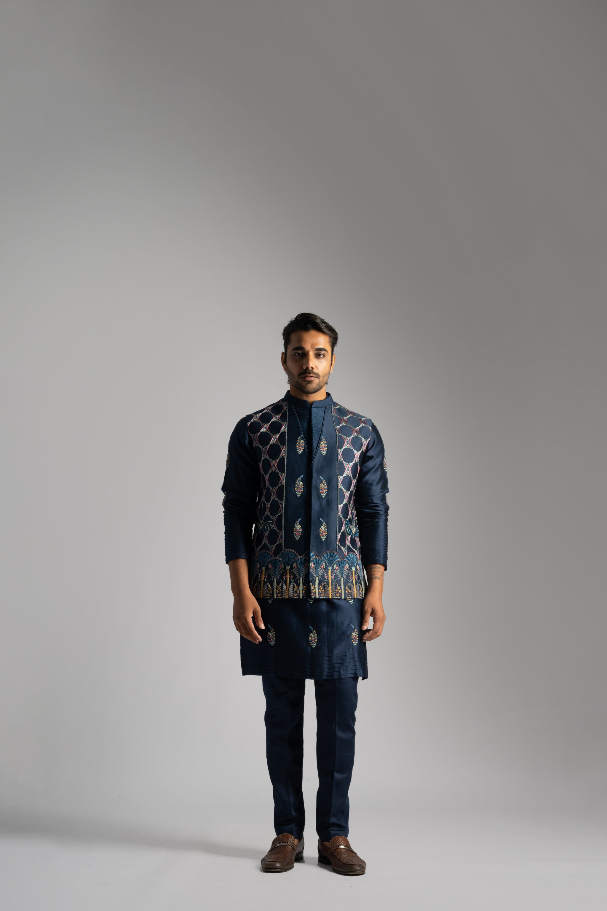 Royal blue nehru jacket hotsell