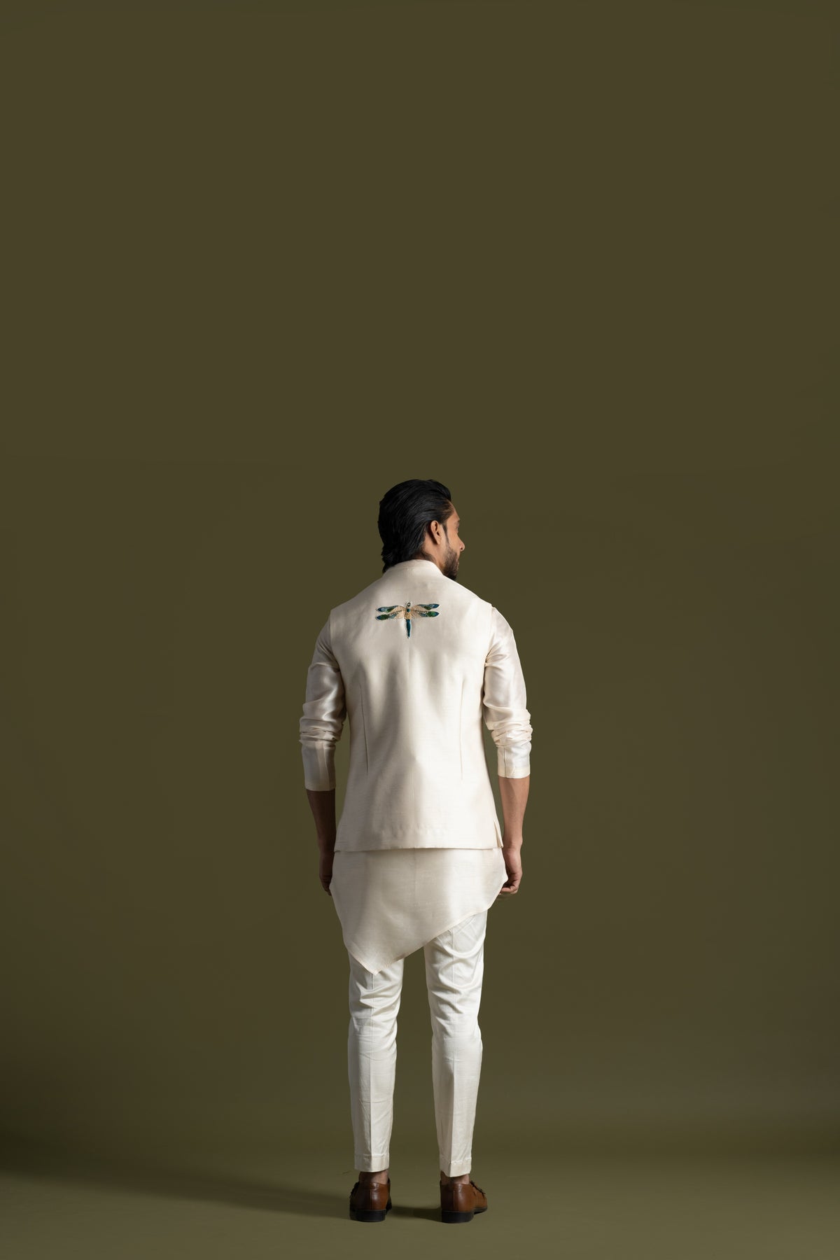 Cream Open Nehru Jacket