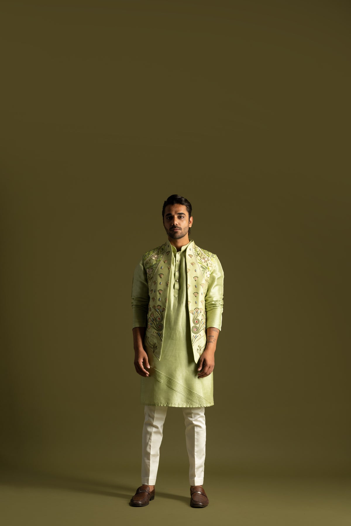 Pistachio Green Nehru Jacket