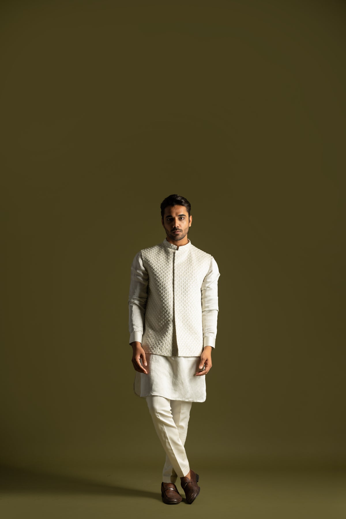 Grey Linen Nehru Jacket