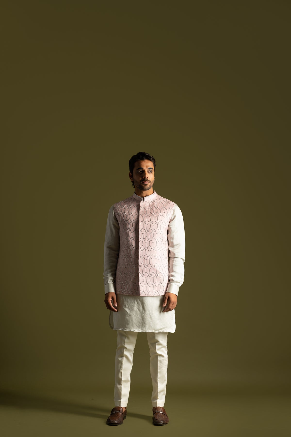 Dusty Pink Nehru Jacket