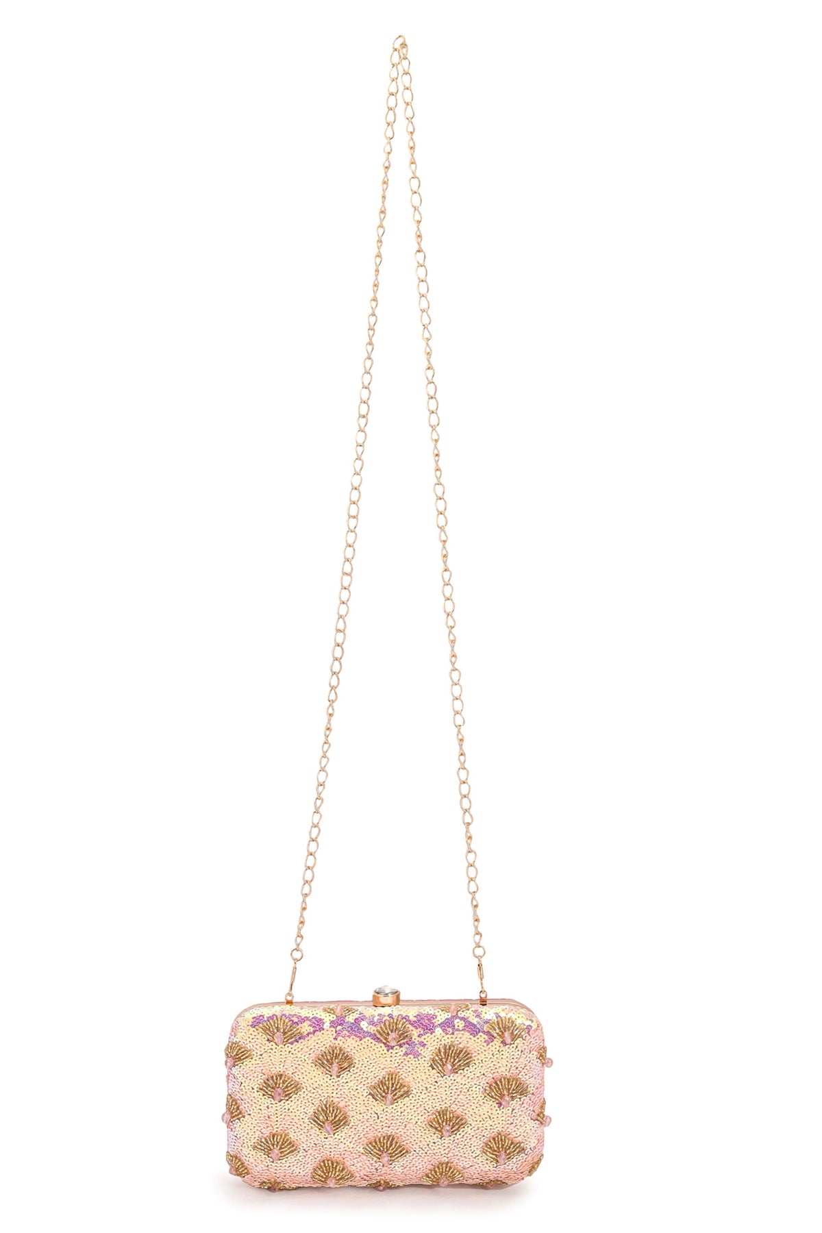 Prism rainbow hand embroidered clutch