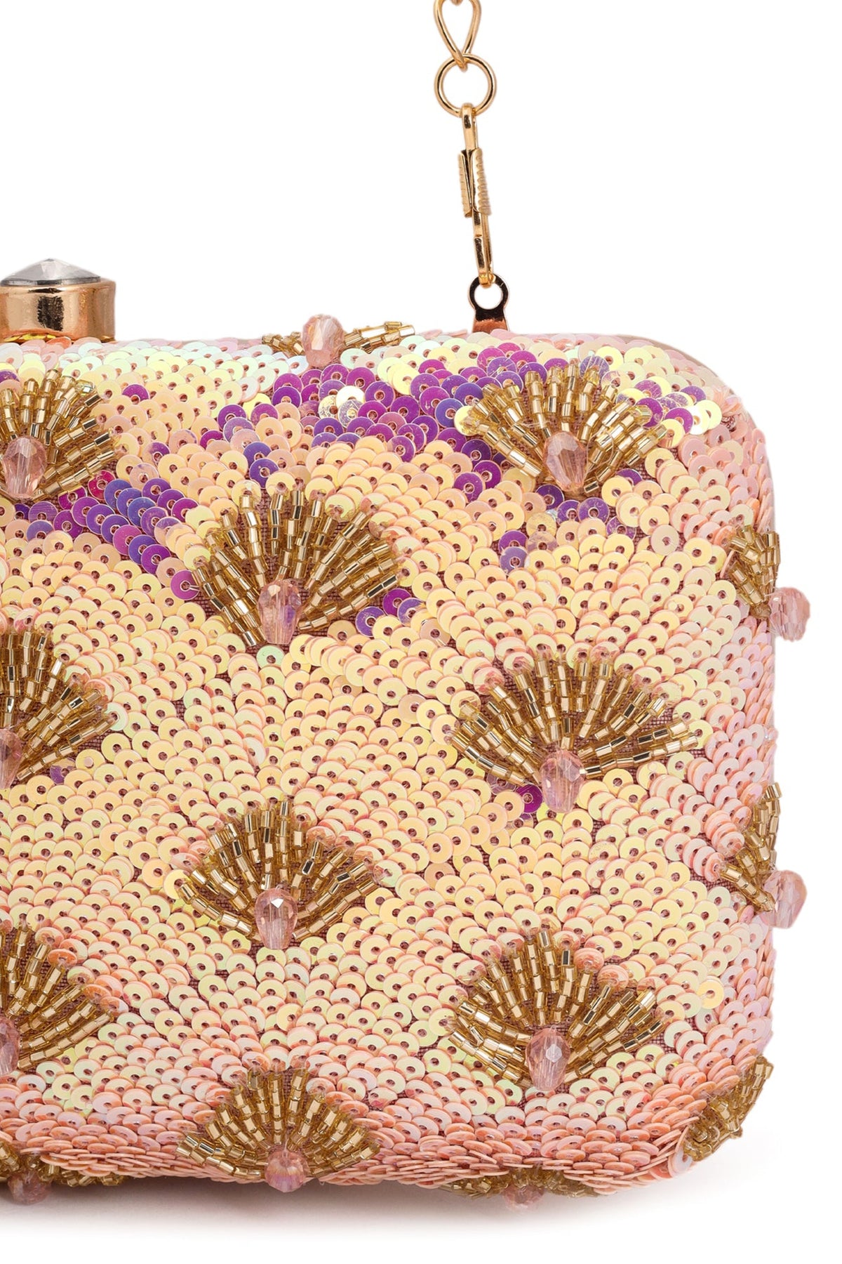 Prism rainbow hand embroidered clutch