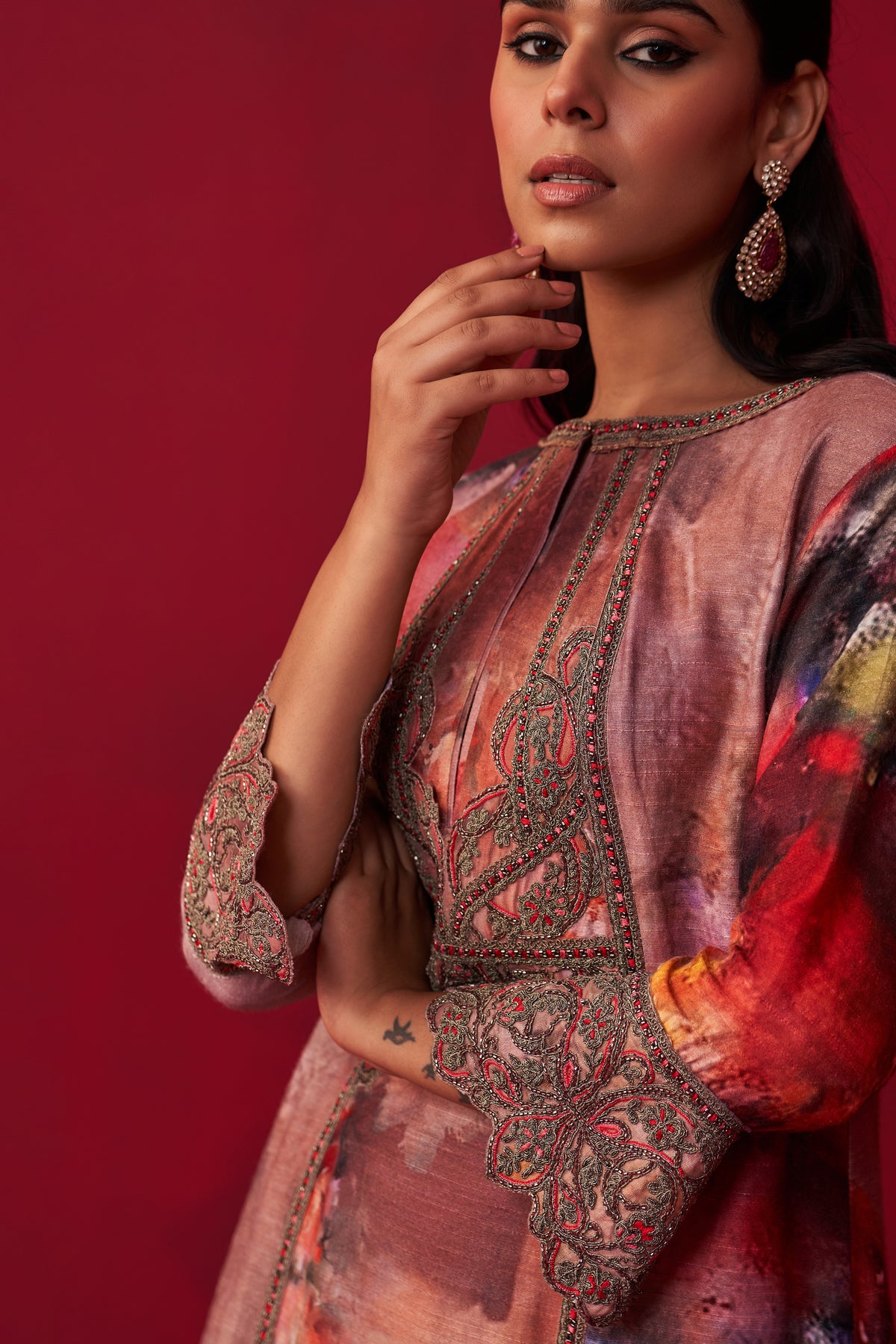 Floral Metallic Bliss Kurta Set