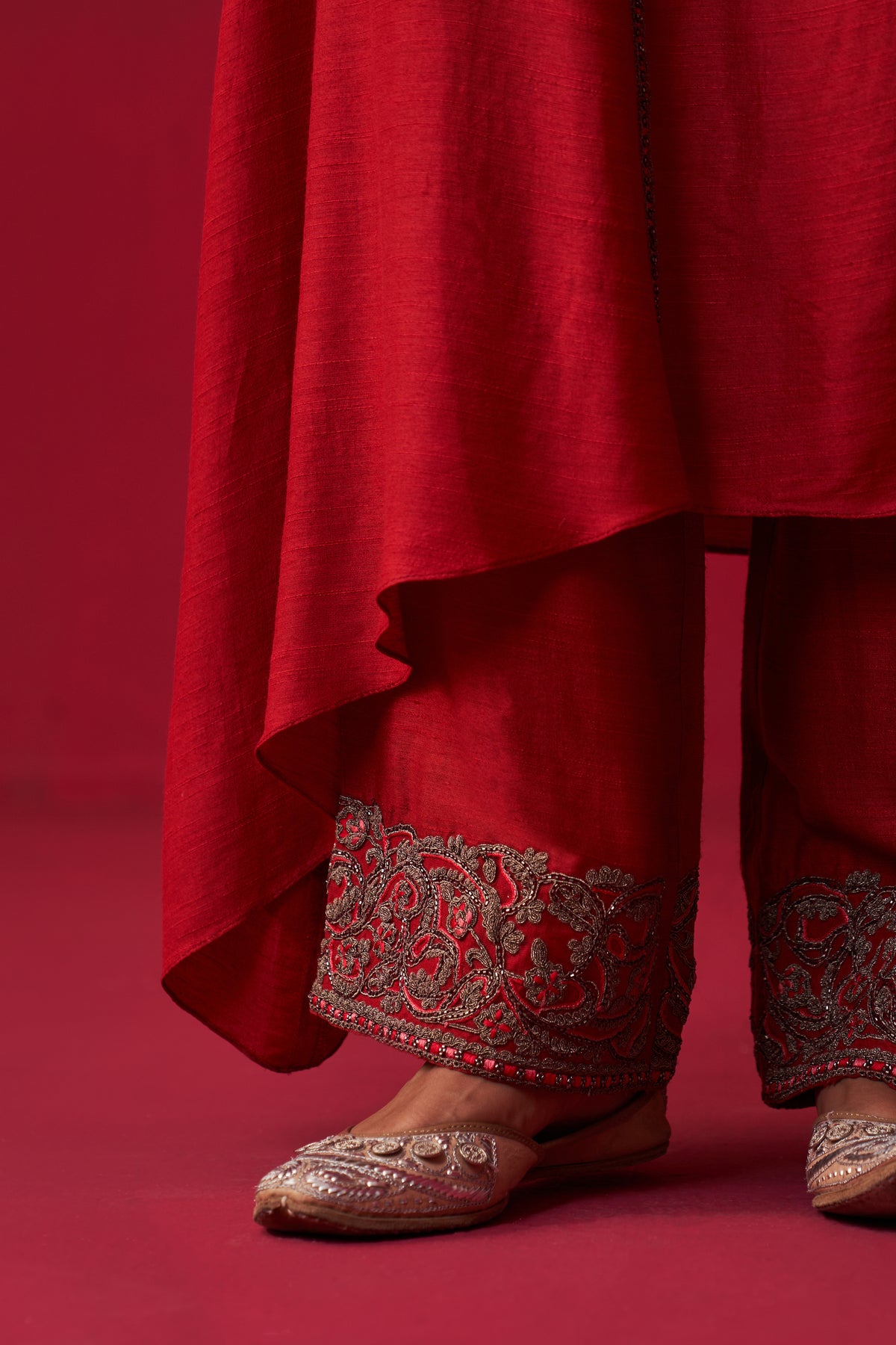 Red Metallic Bliss Kurta Set