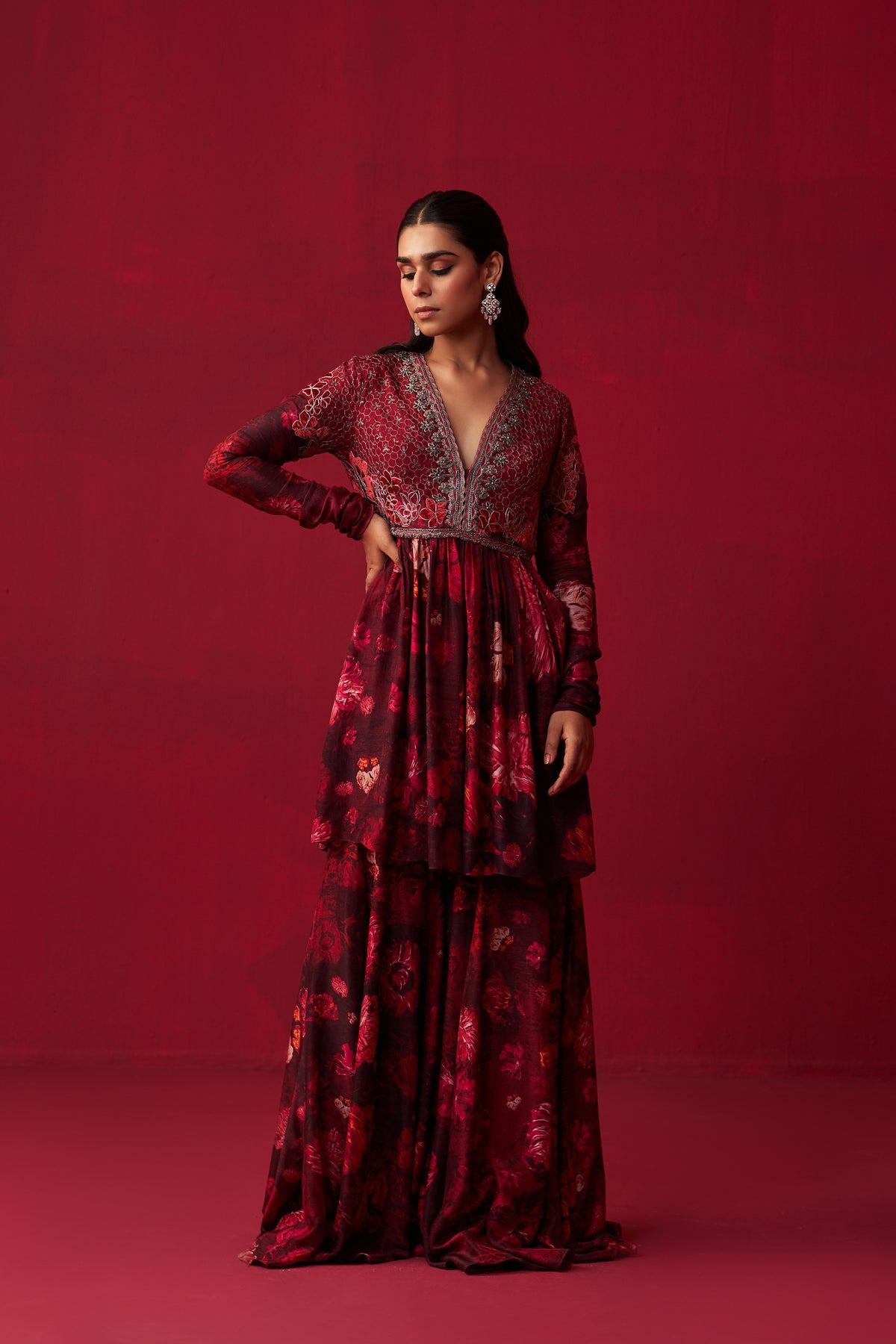 Pink Natures Bounty Sharara Set