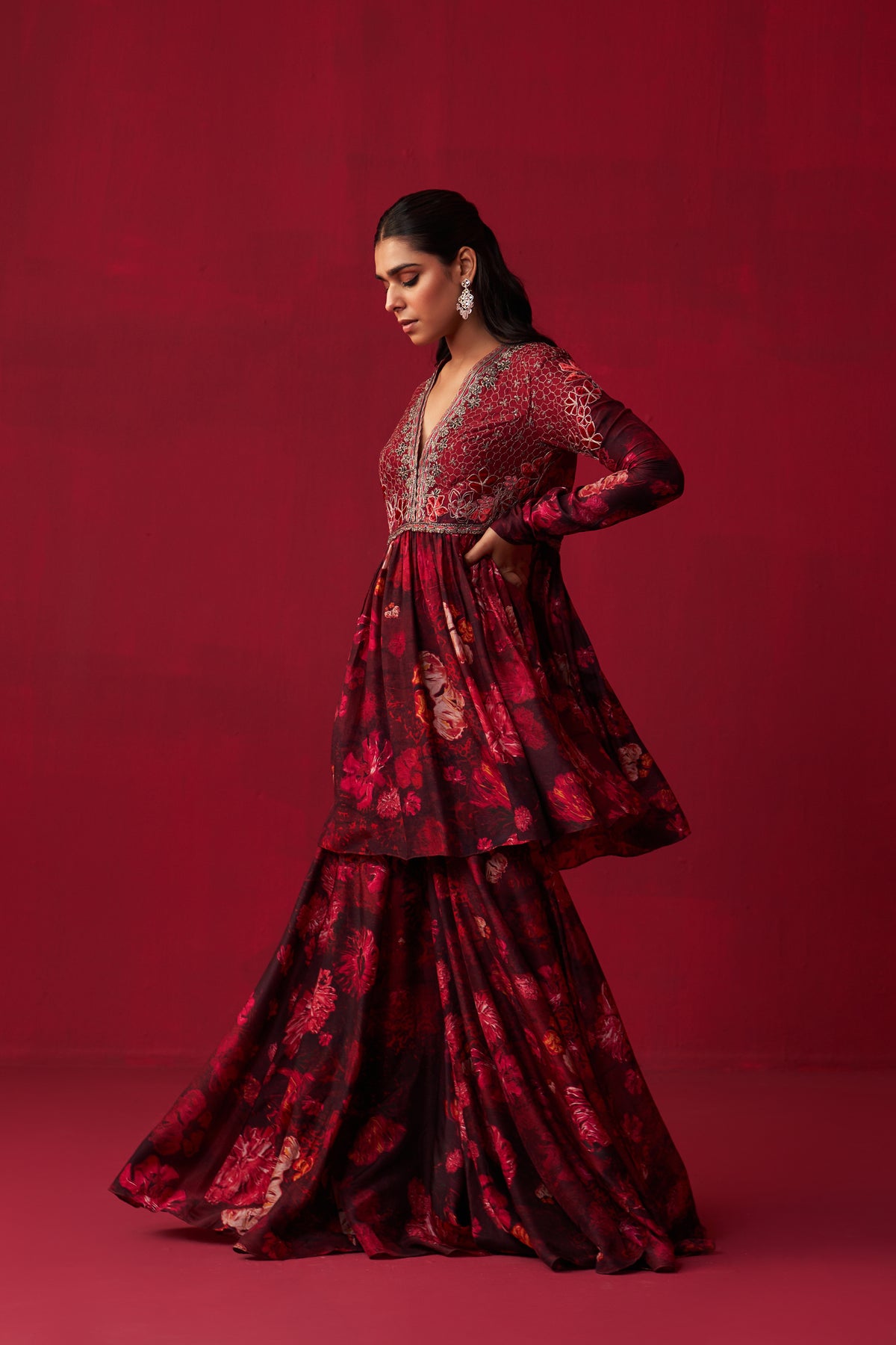 Pink Natures Bounty Sharara Set