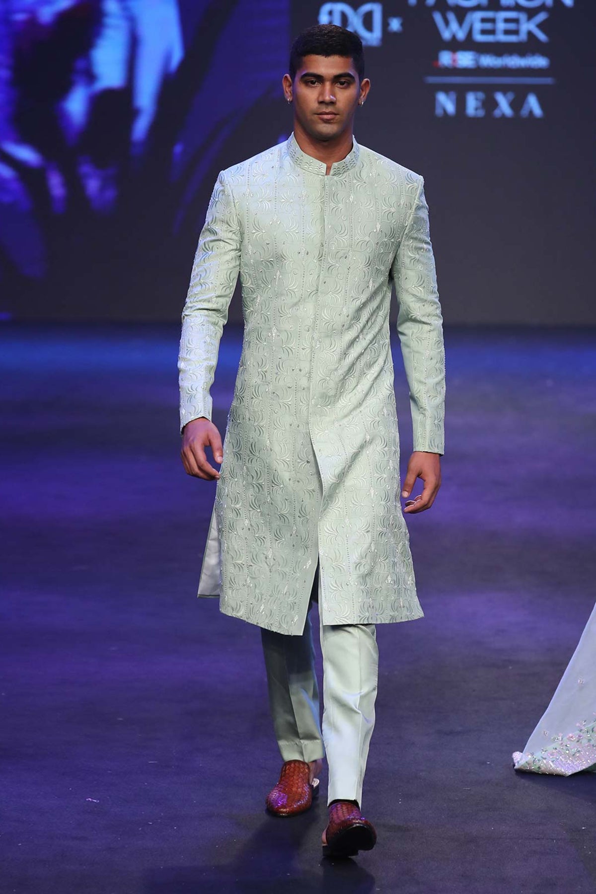 Pistachio green sherwani set