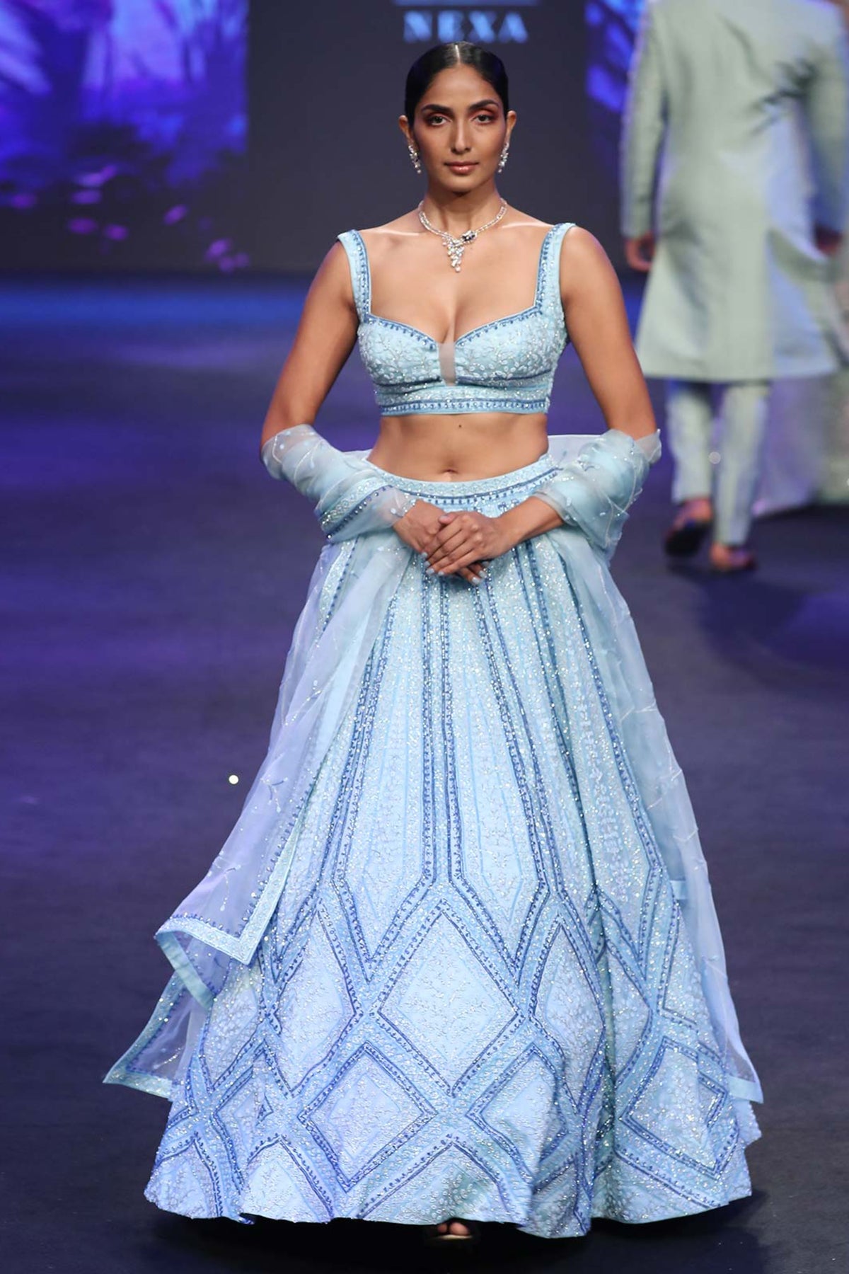 Ice blue lehenga set