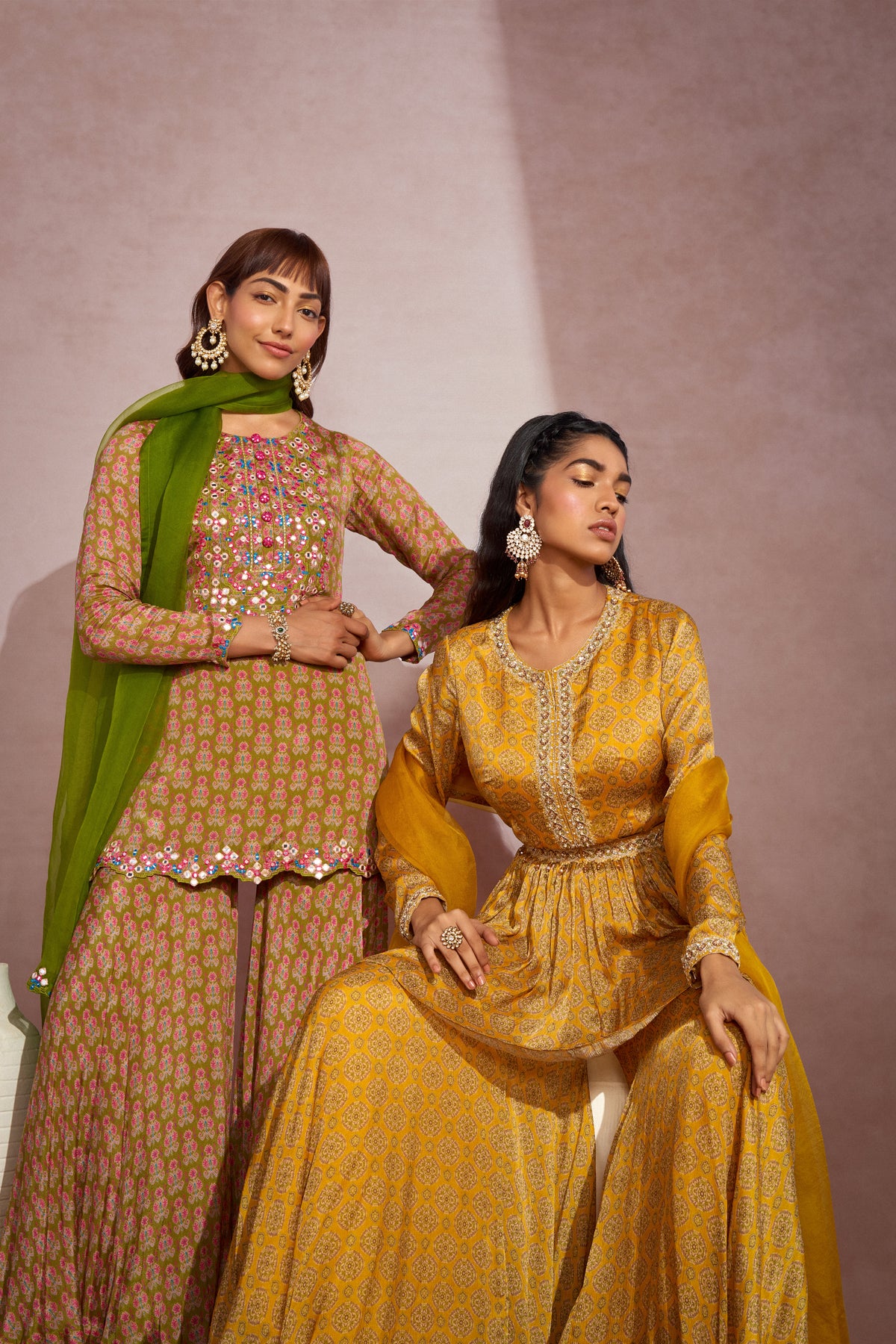 Mustard Yellow Sharara Set