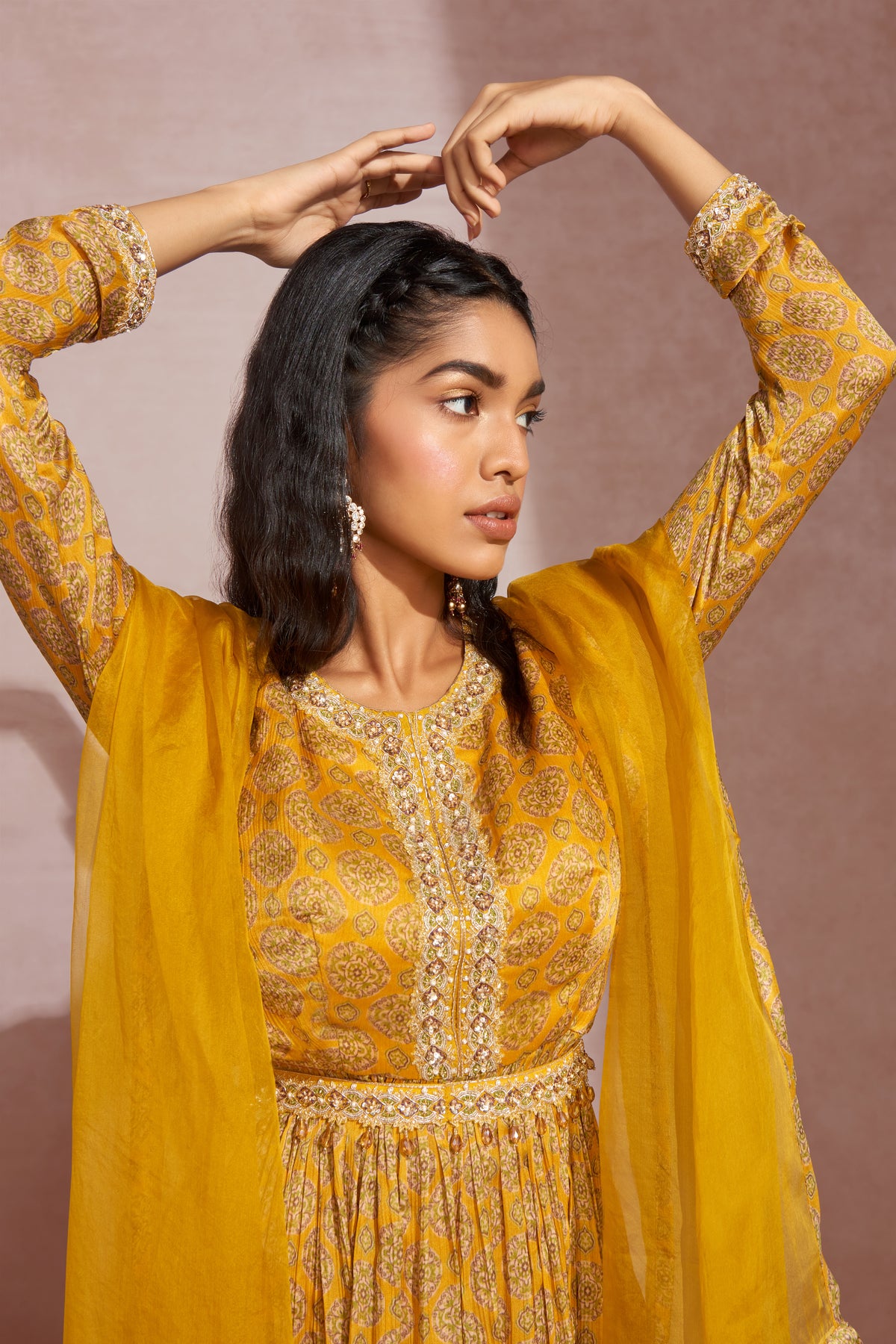 Mustard Yellow Sharara Set