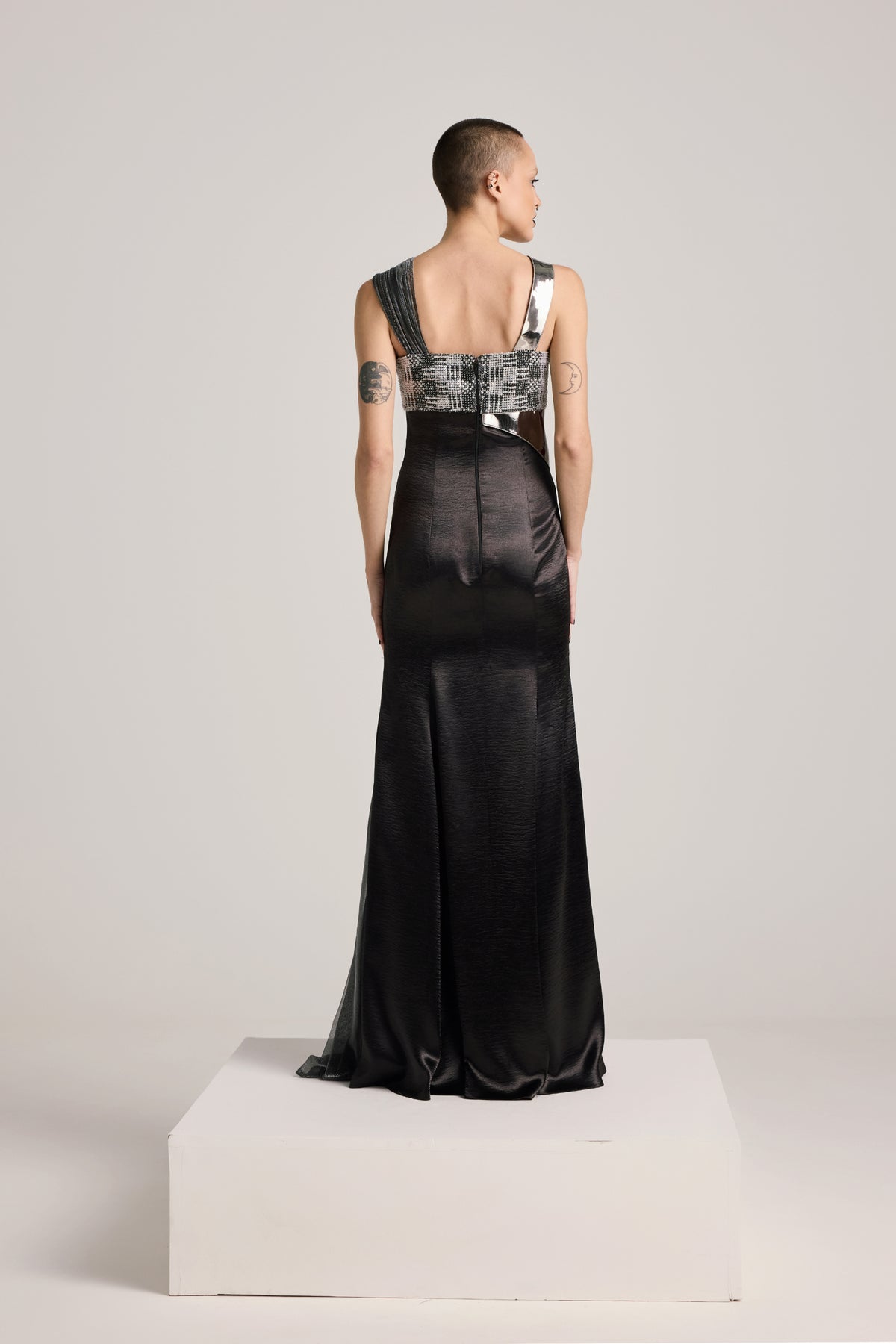 Sequin Bustier Asymmetric Dress