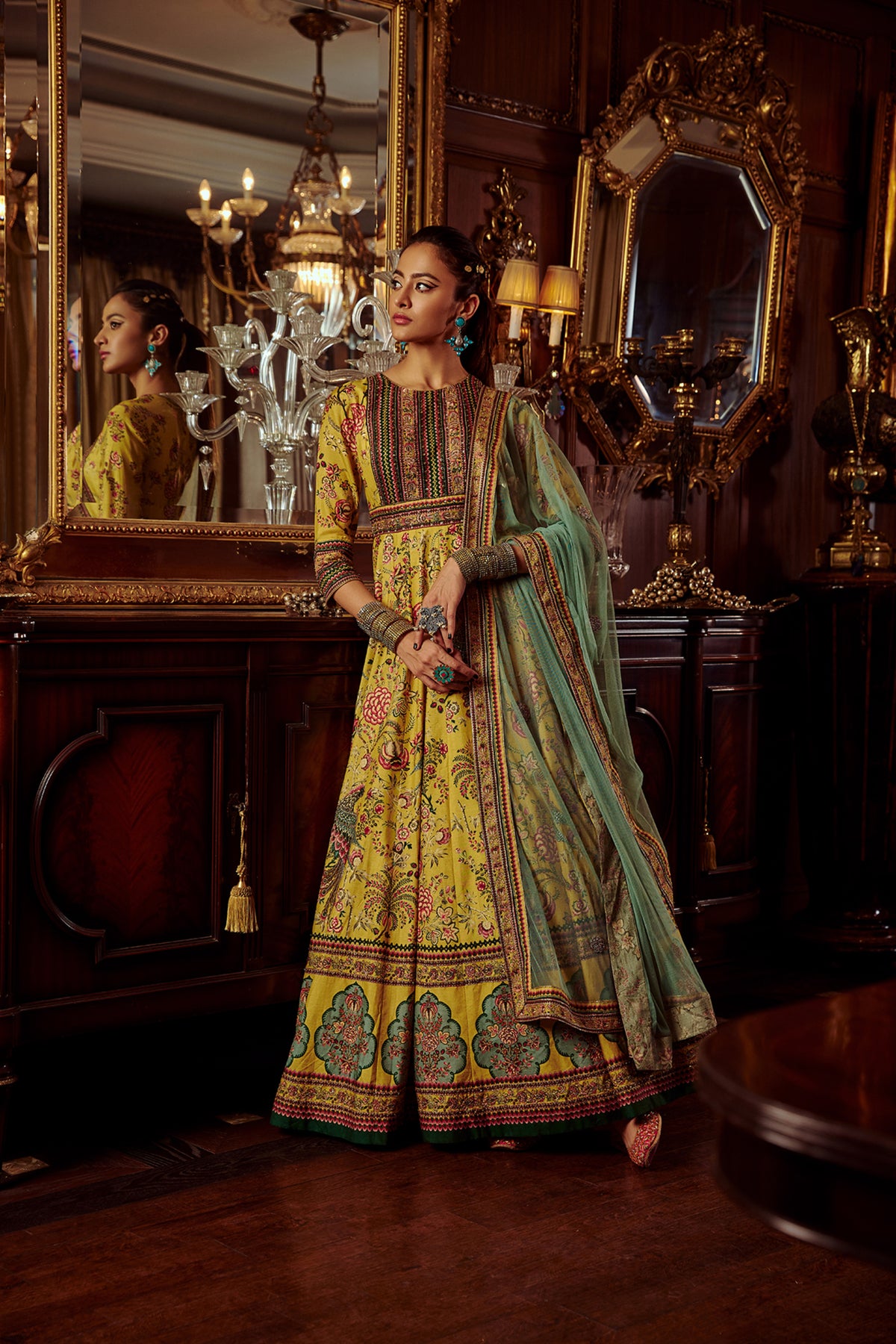 Bageecha peacock anarkali set