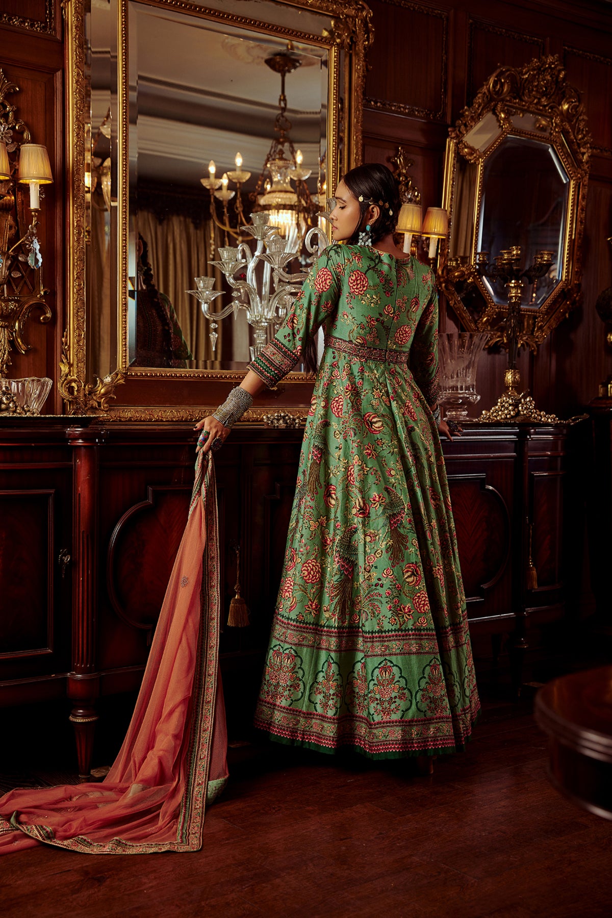Bageecha peacock anarkali set