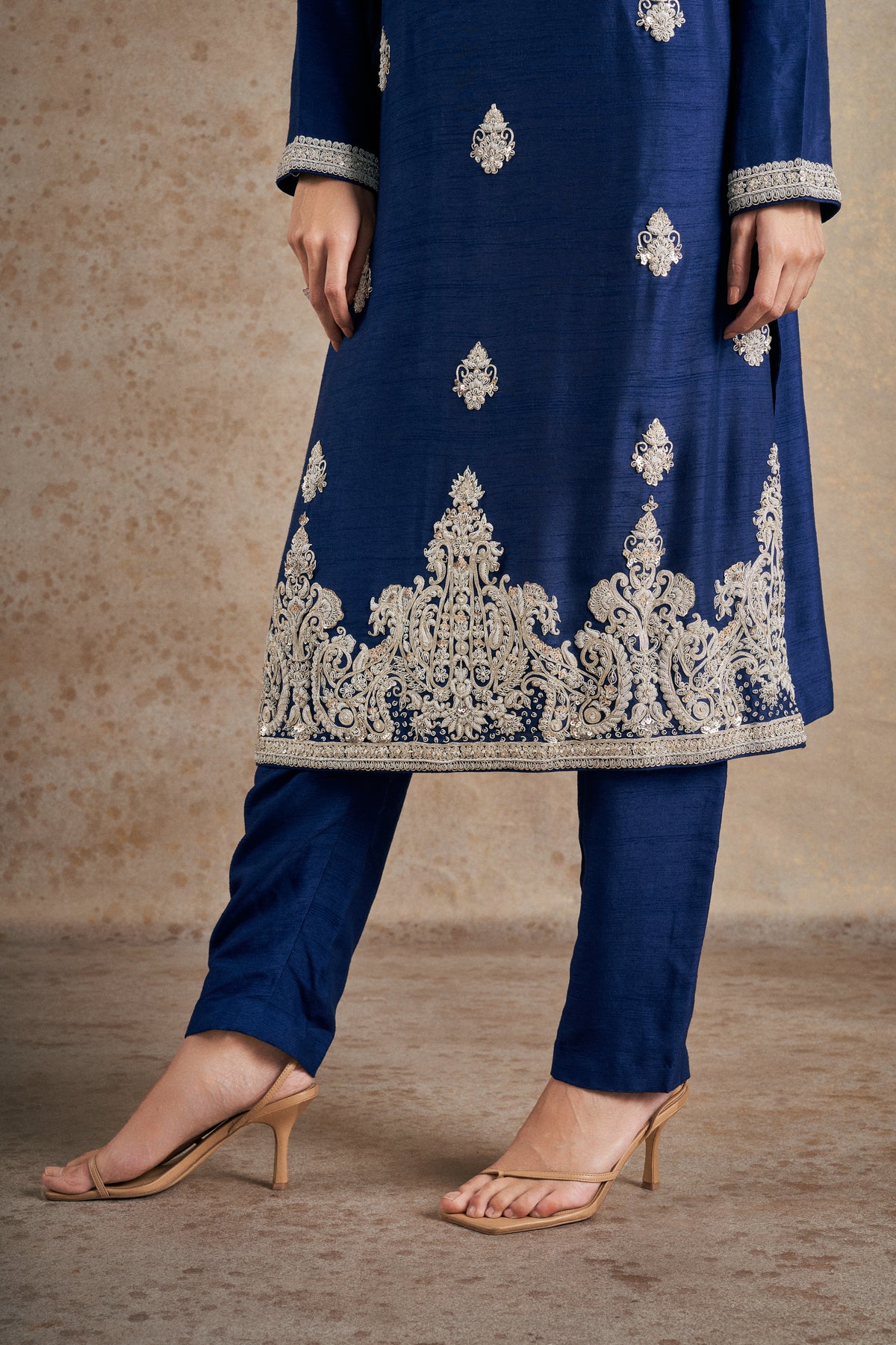 Navy Blue Handwork Kurta Set