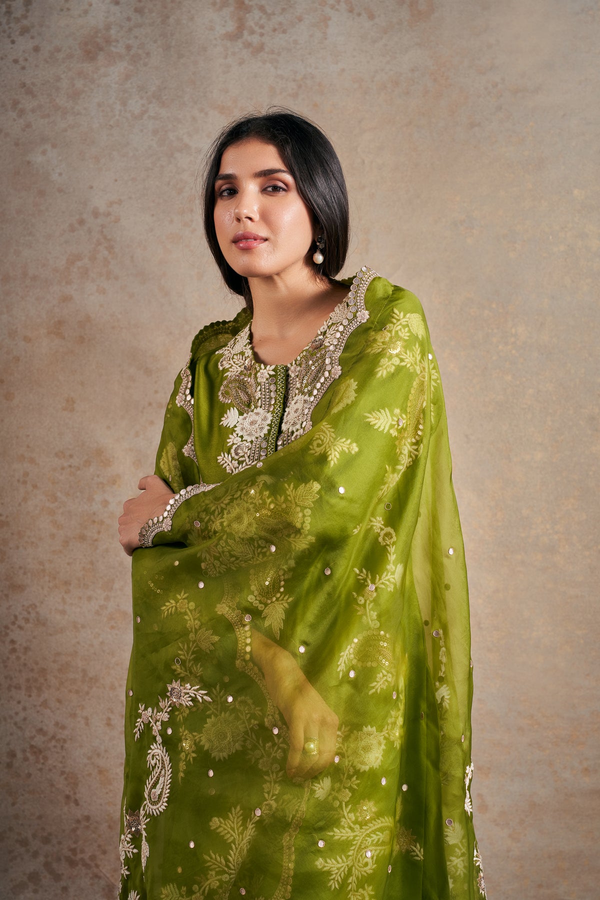 Chic Olive Green Kurta Set