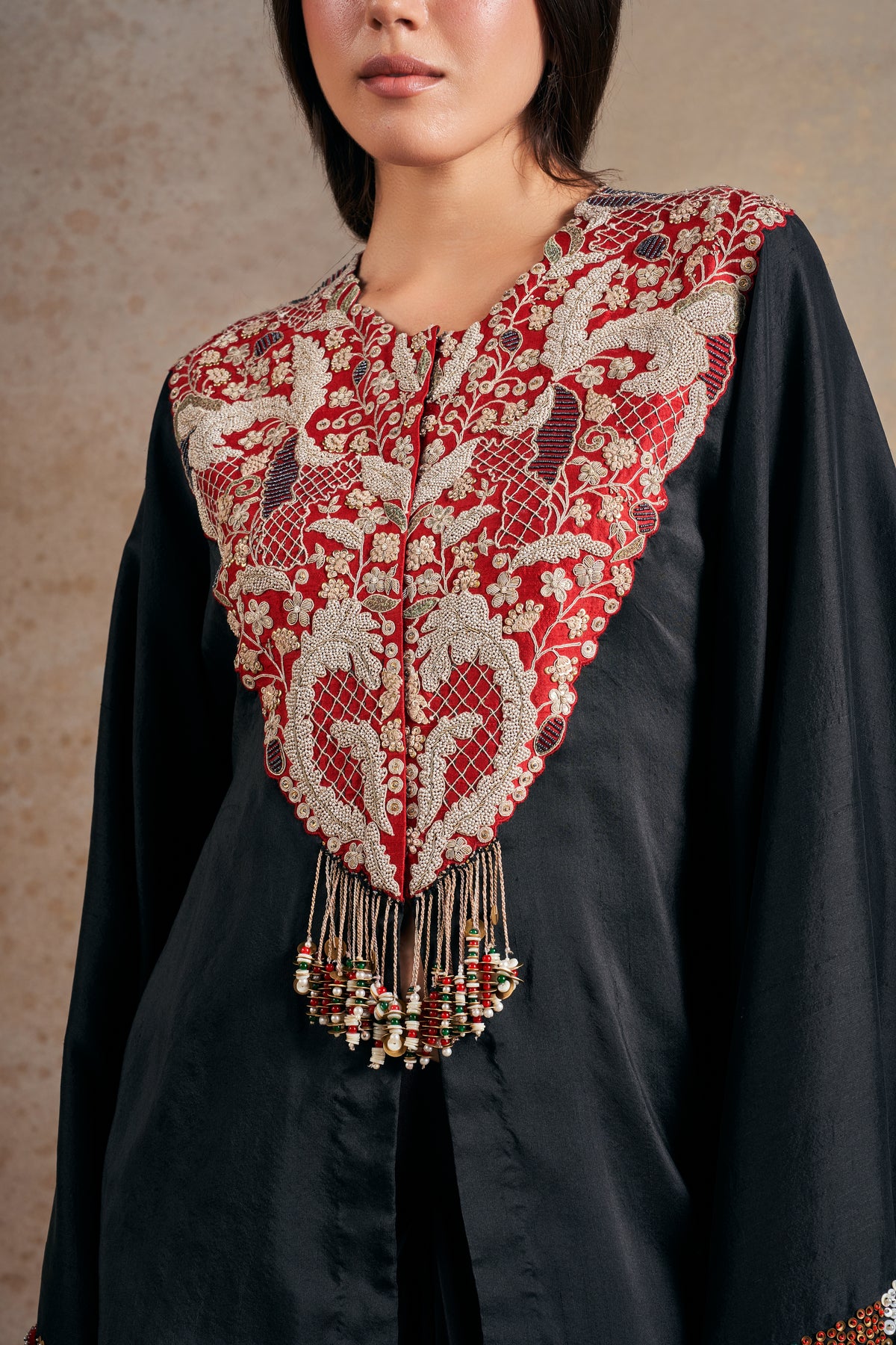 Exquisite Black Kaftan Set