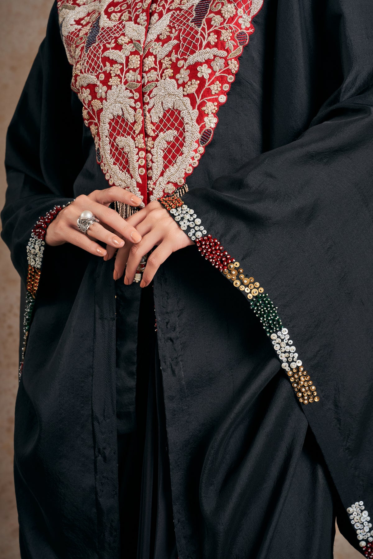 Exquisite Black Kaftan Set