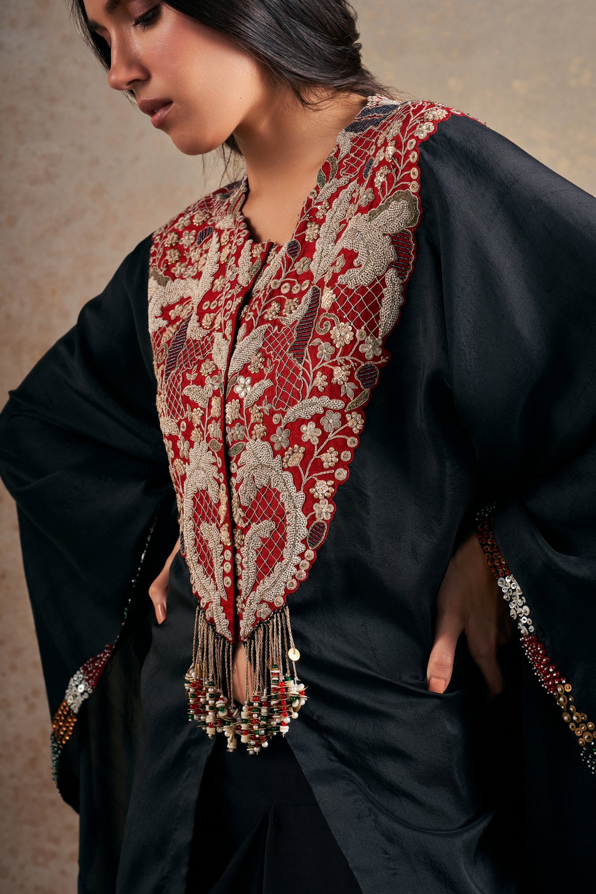 Exquisite Black Kaftan Set