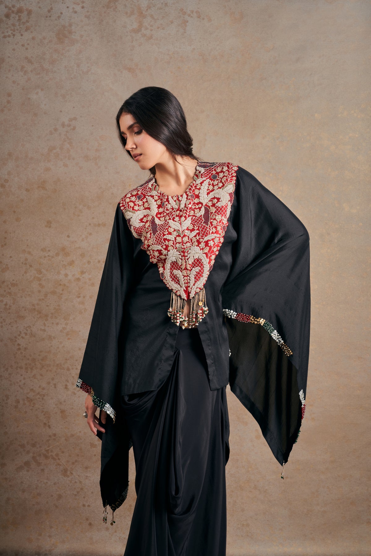 Exquisite Black Kaftan Set