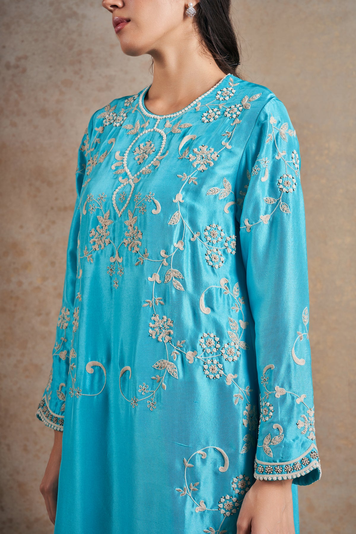 Regal Turquoise Blue Kurta Set.