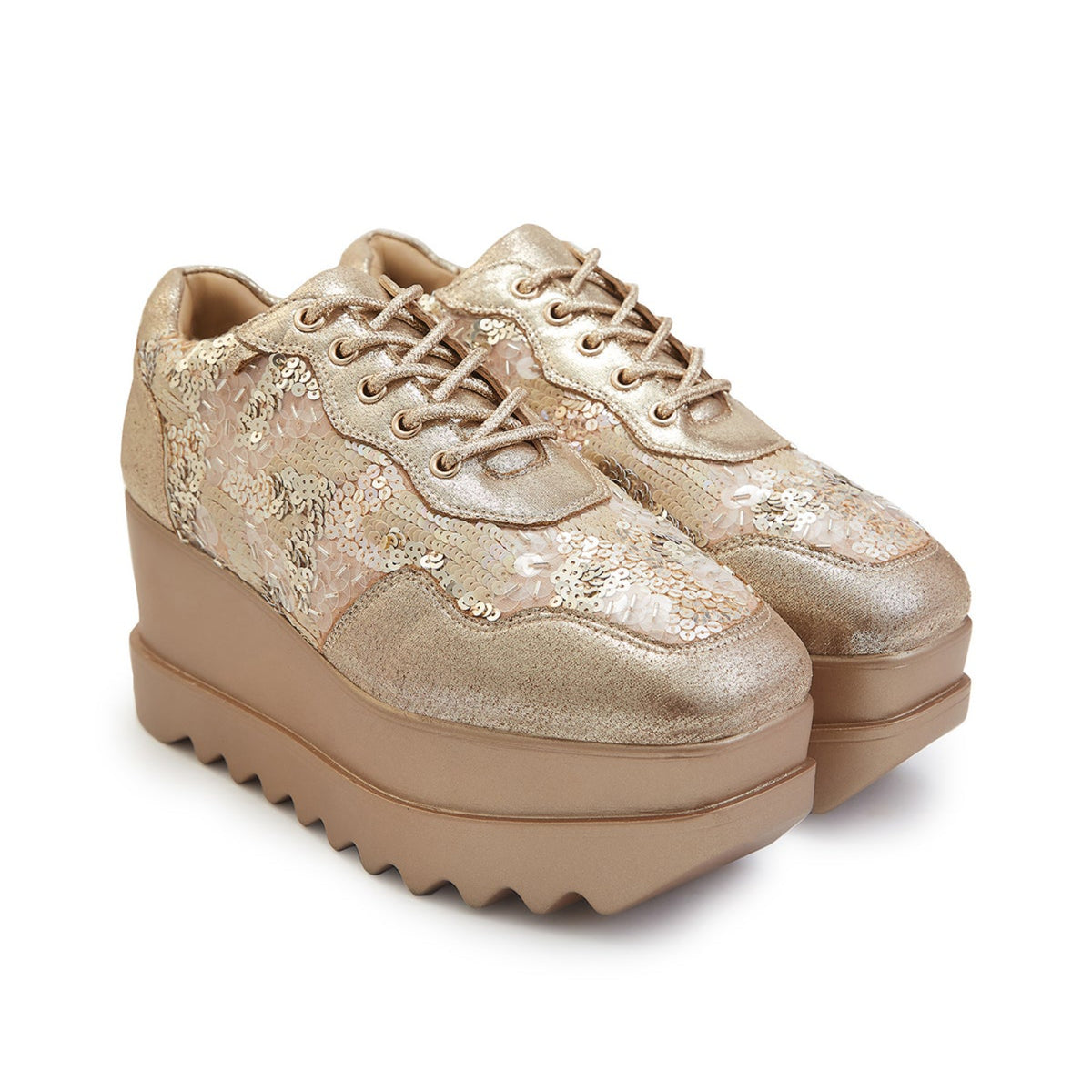 Cinnamon Sugar Wedding Wedge Sneakers
