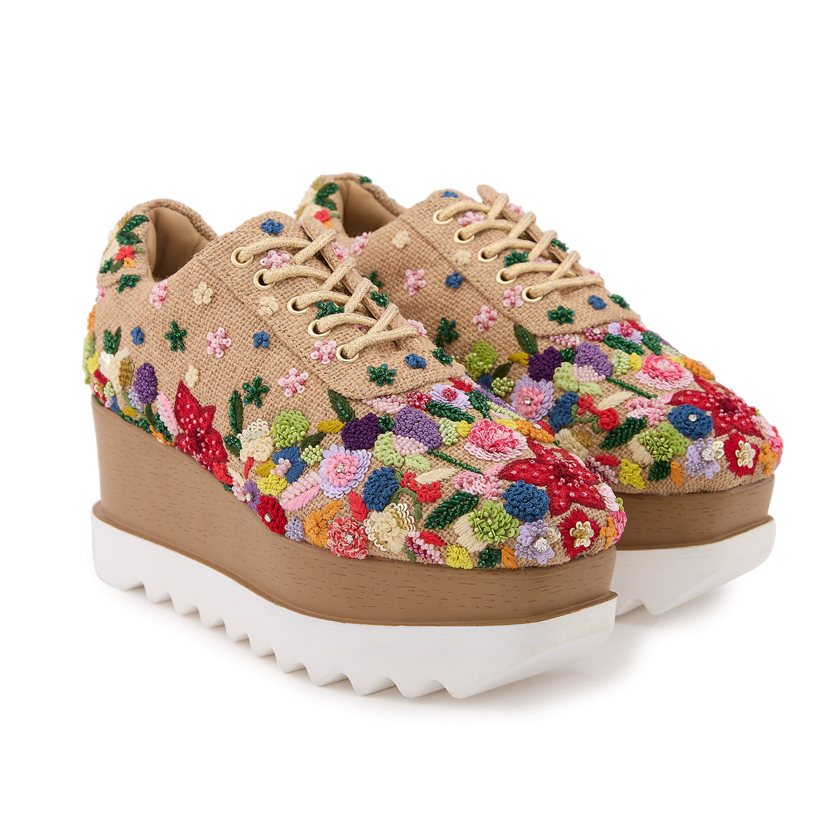 Wildflower Veil Wedge Sneakers