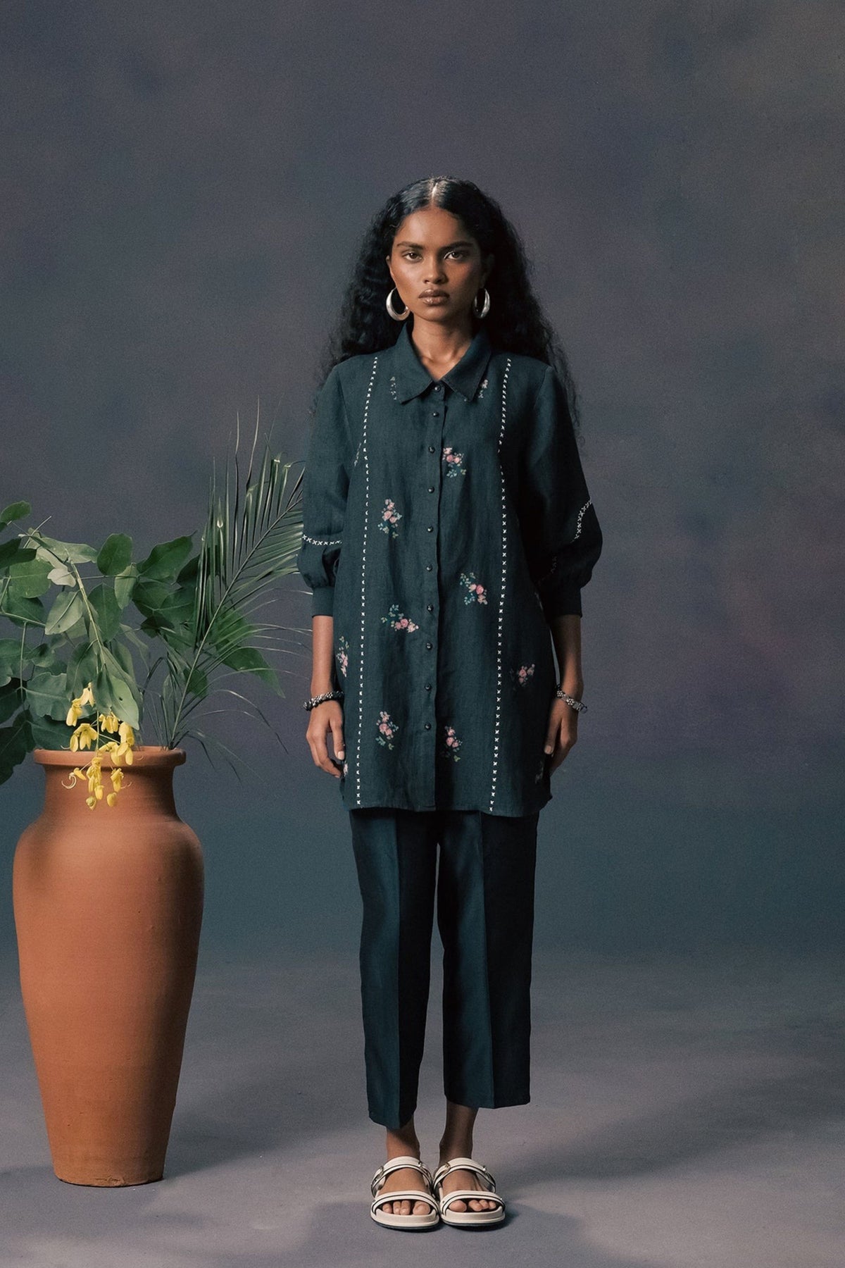 Mulberry Printed Chanderi Co-ord Set