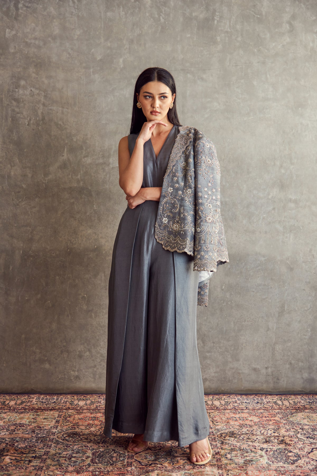 Gray Jumpsuit set