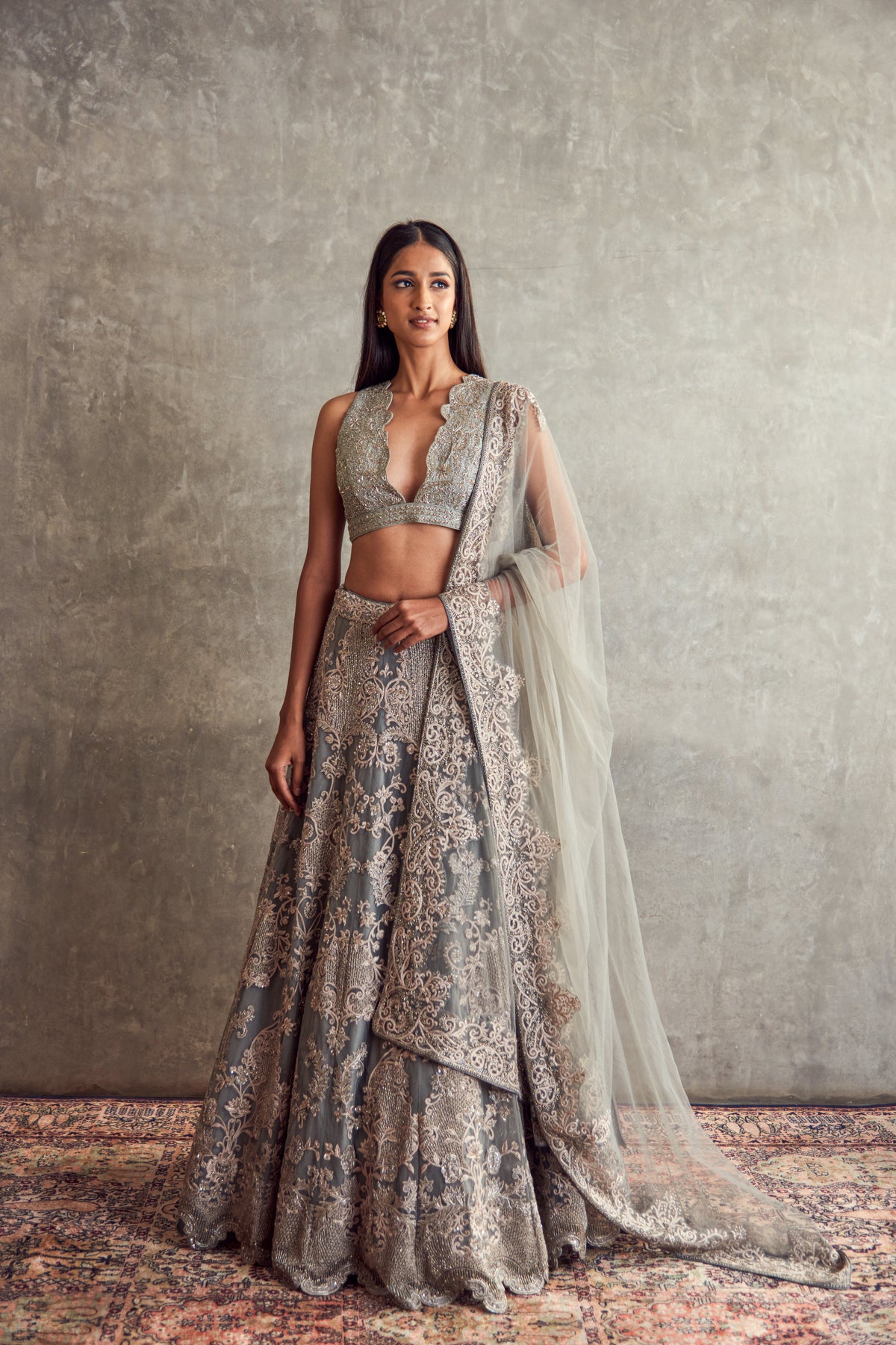 Gray Lehenga set