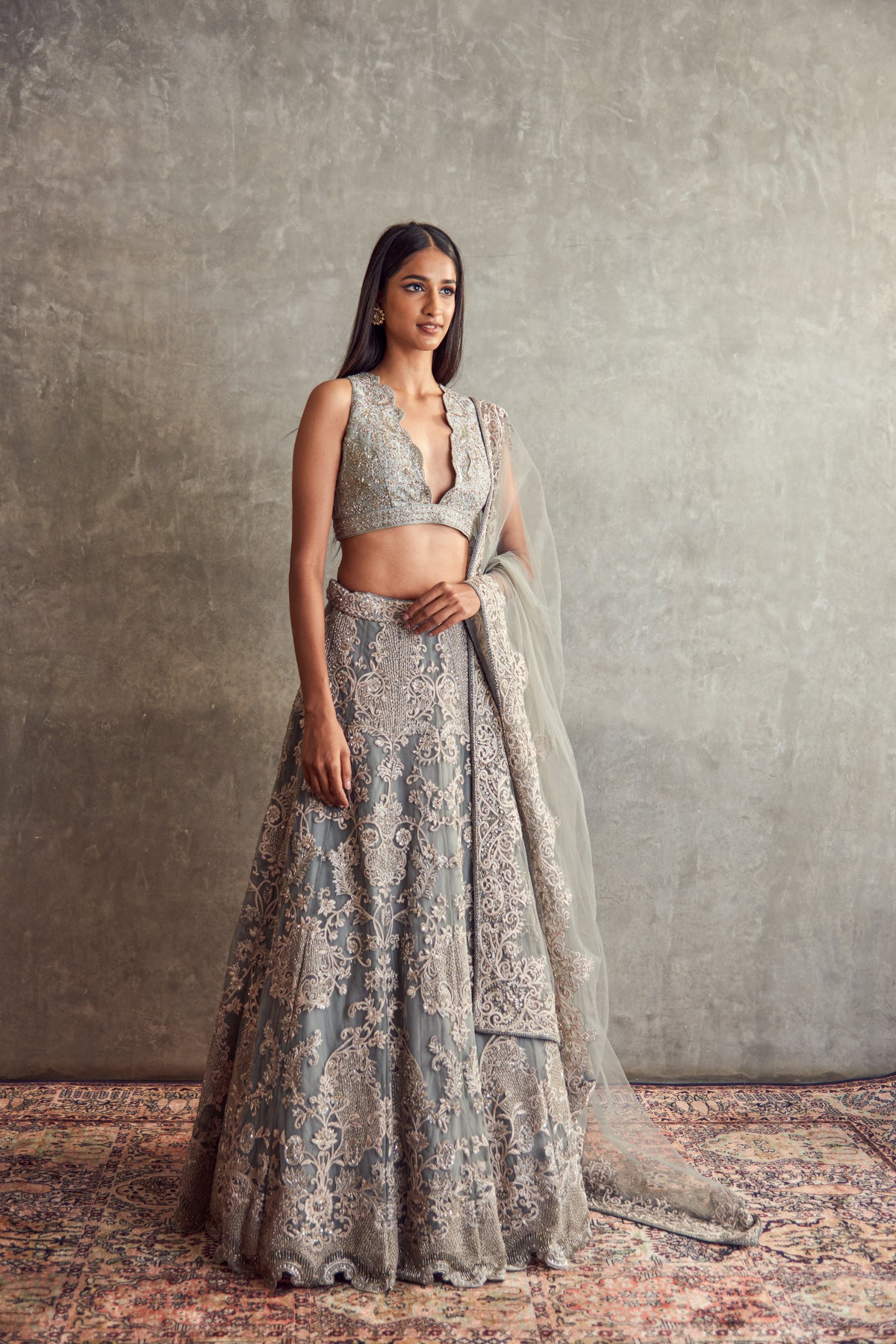 Gray Lehenga set