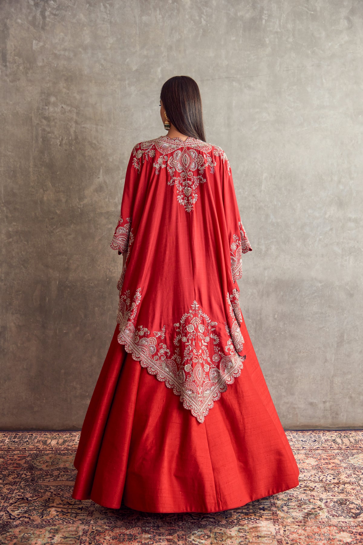 Red Plain Lehenga set