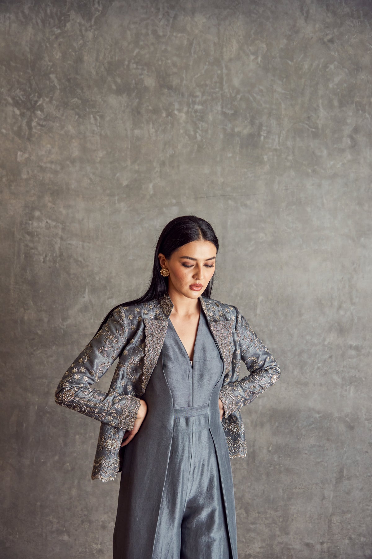 Gray Jumpsuit set