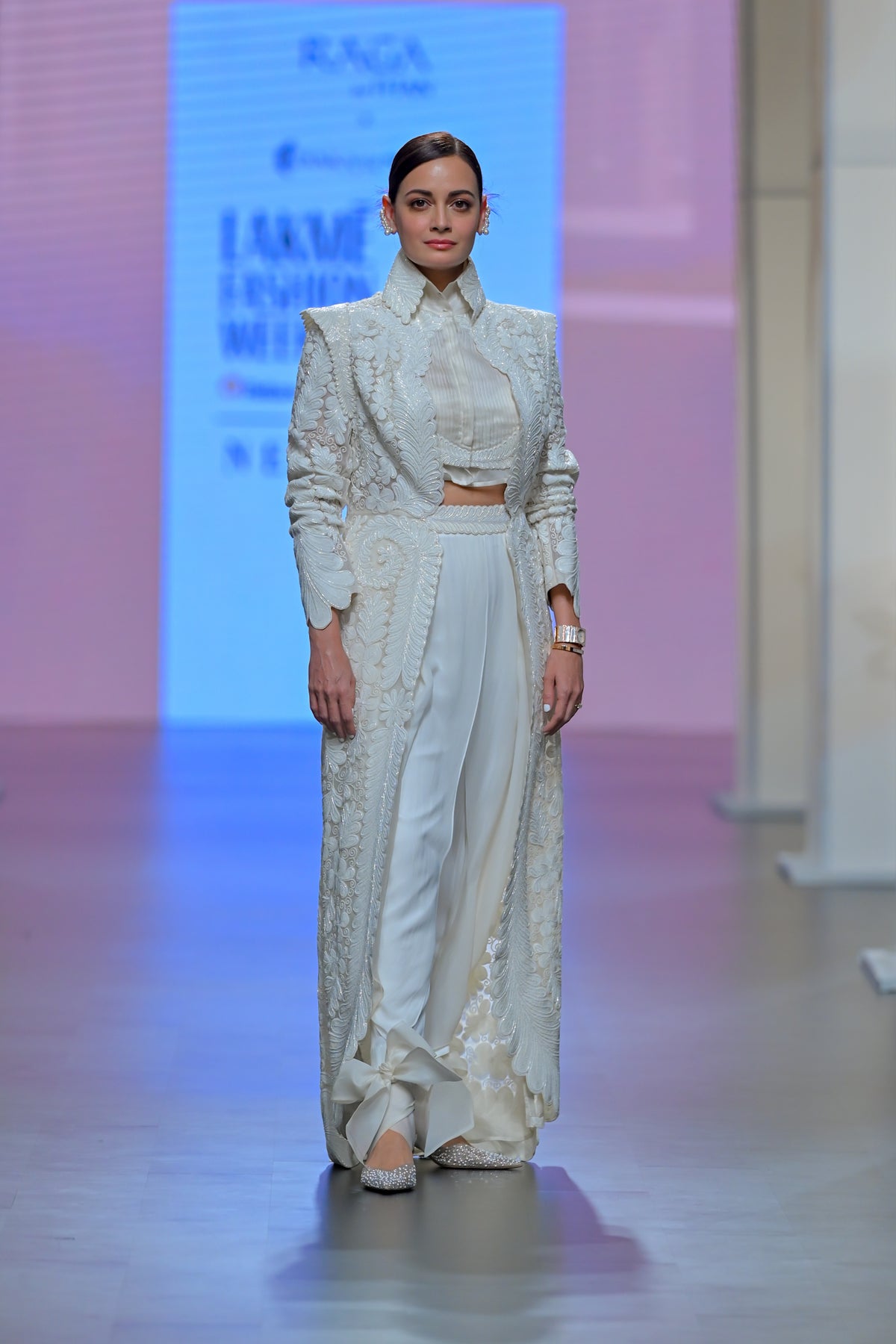 The ivory articulate drape pants