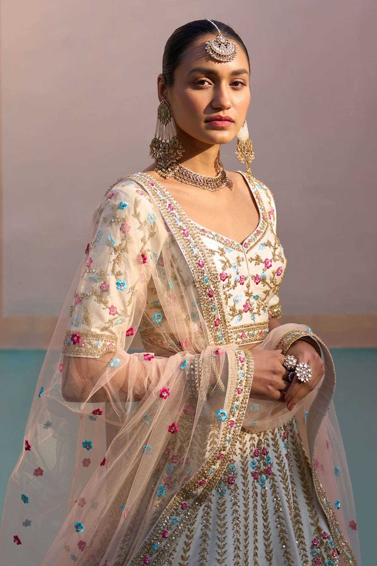 Ivory Lehenga Set