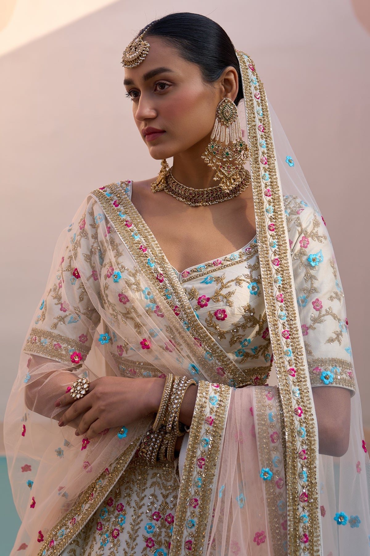 Ivory Lehenga Set
