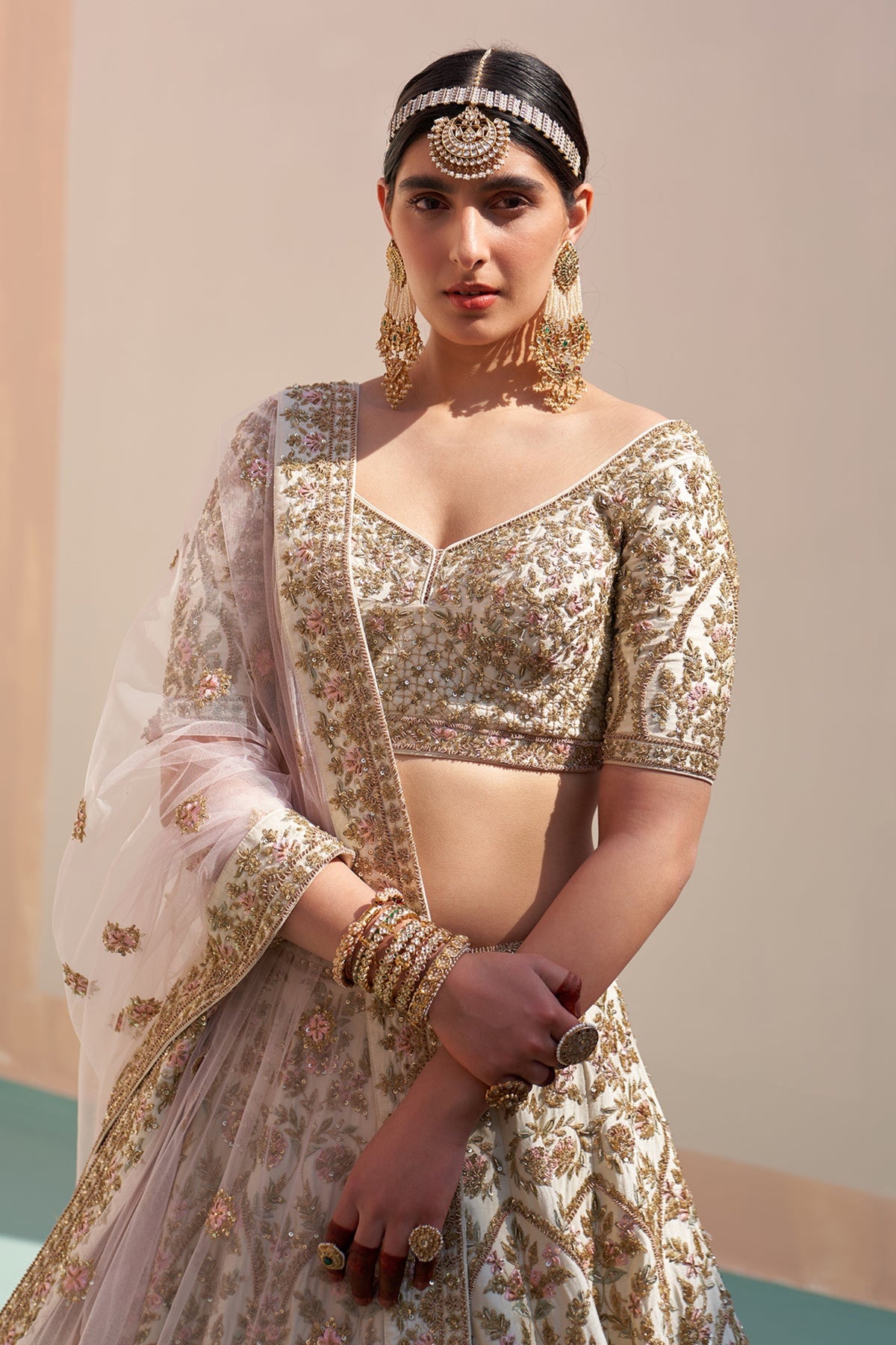 Ivory Lehenga Set with Double Dupatta