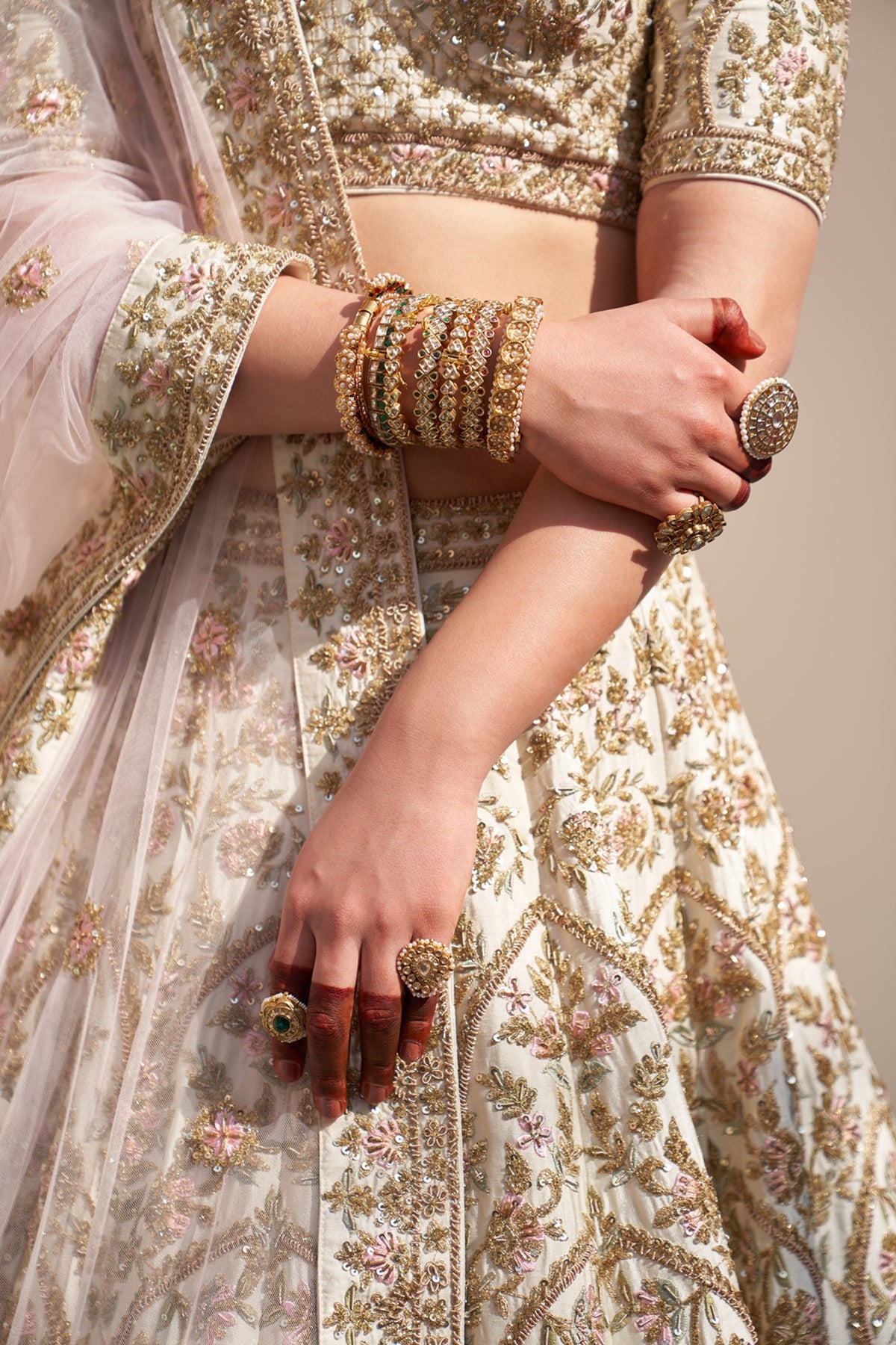 Ivory Lehenga Set with Double Dupatta