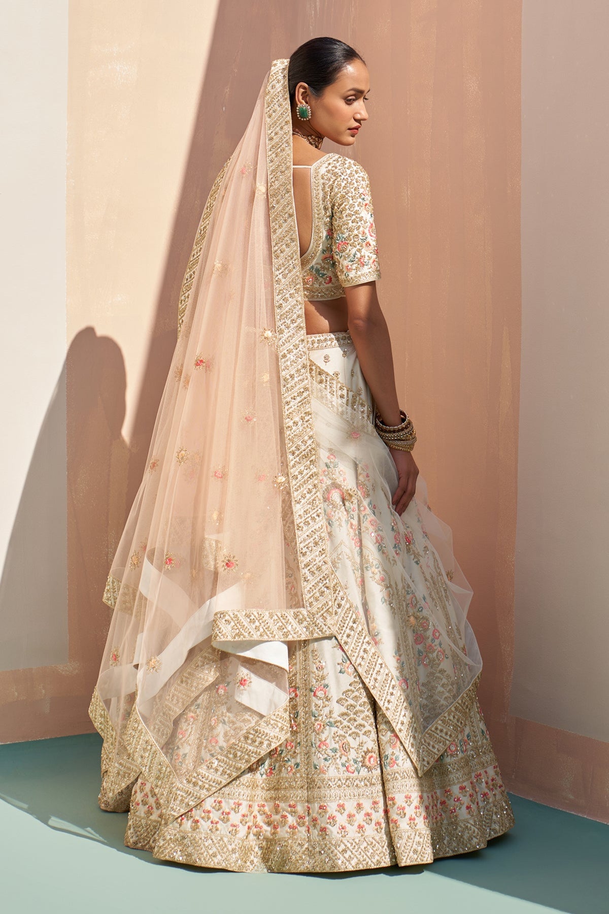 Ivory Double Dupatta Lehenga Set