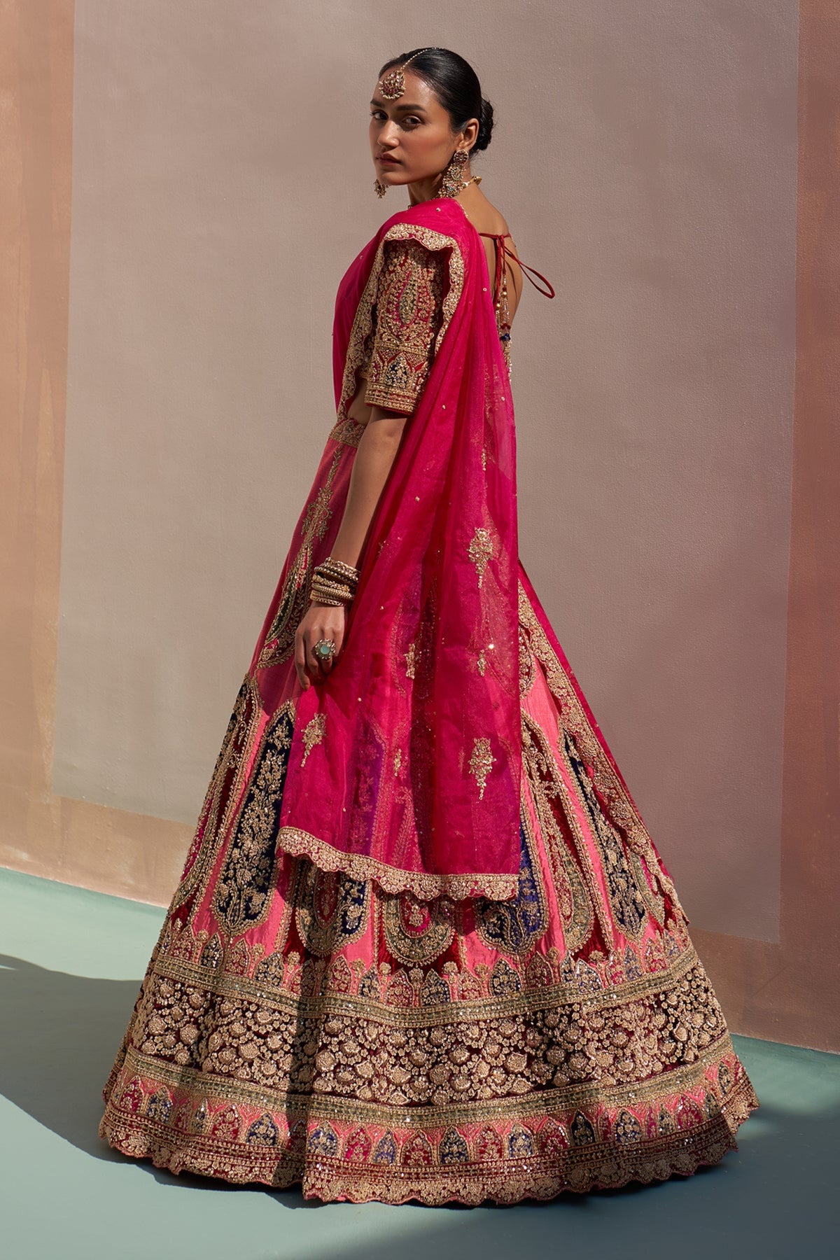 Pink Lehenga Set with Double Dupatta