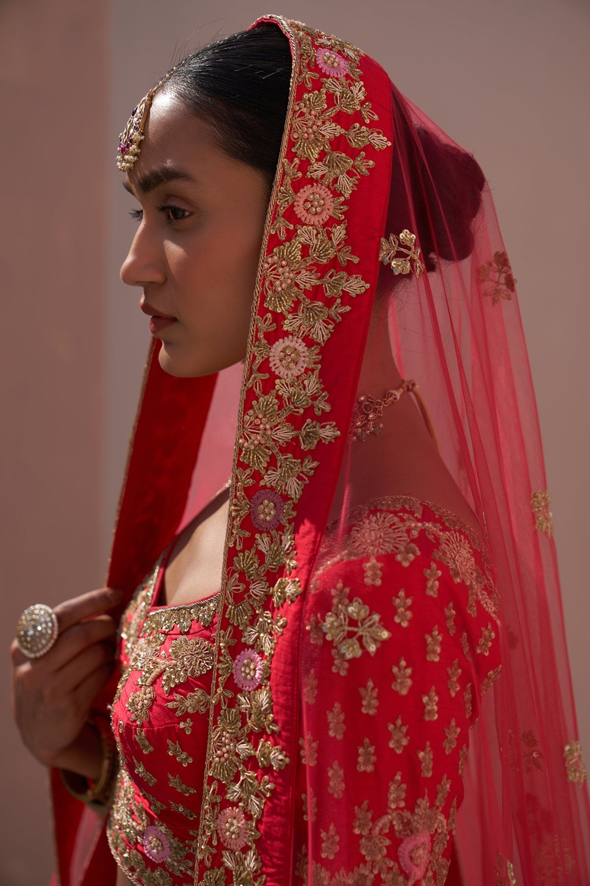 Red Double Dupatta Lehenga